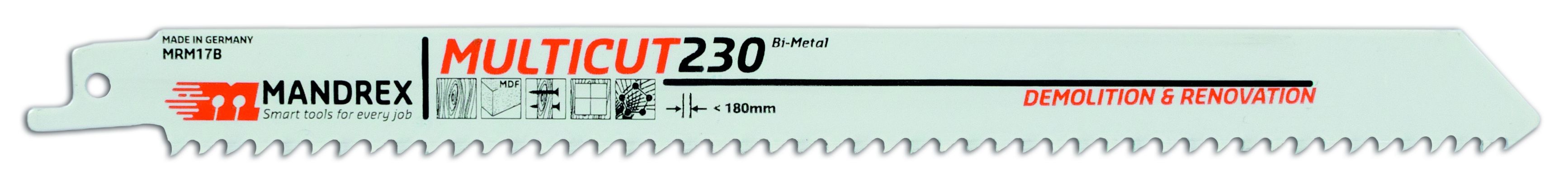 MANDREX MULTICUT bajonetklinge - 230 - Nedrivning (2 stk./pakke)