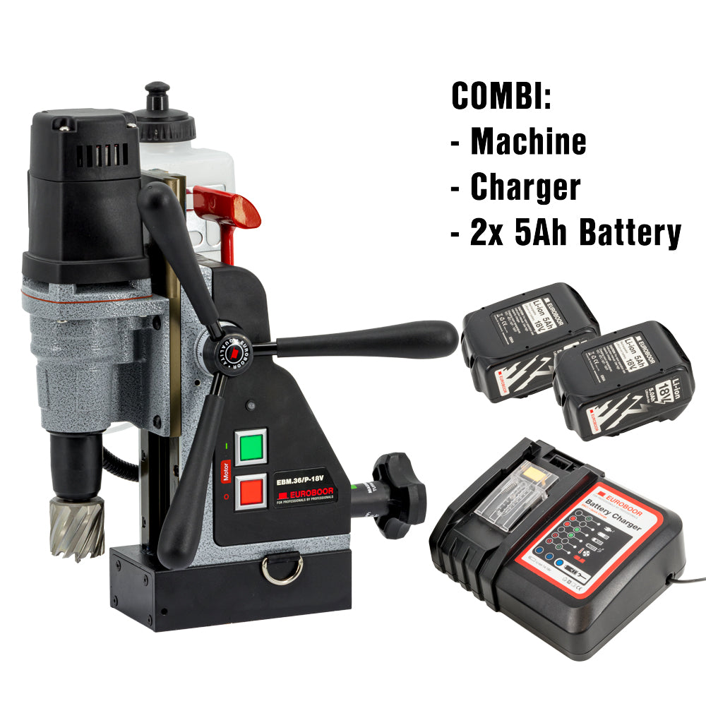 Euroboor magnetboremaskine 18V-5Ah (2 batterier 1 oplader)