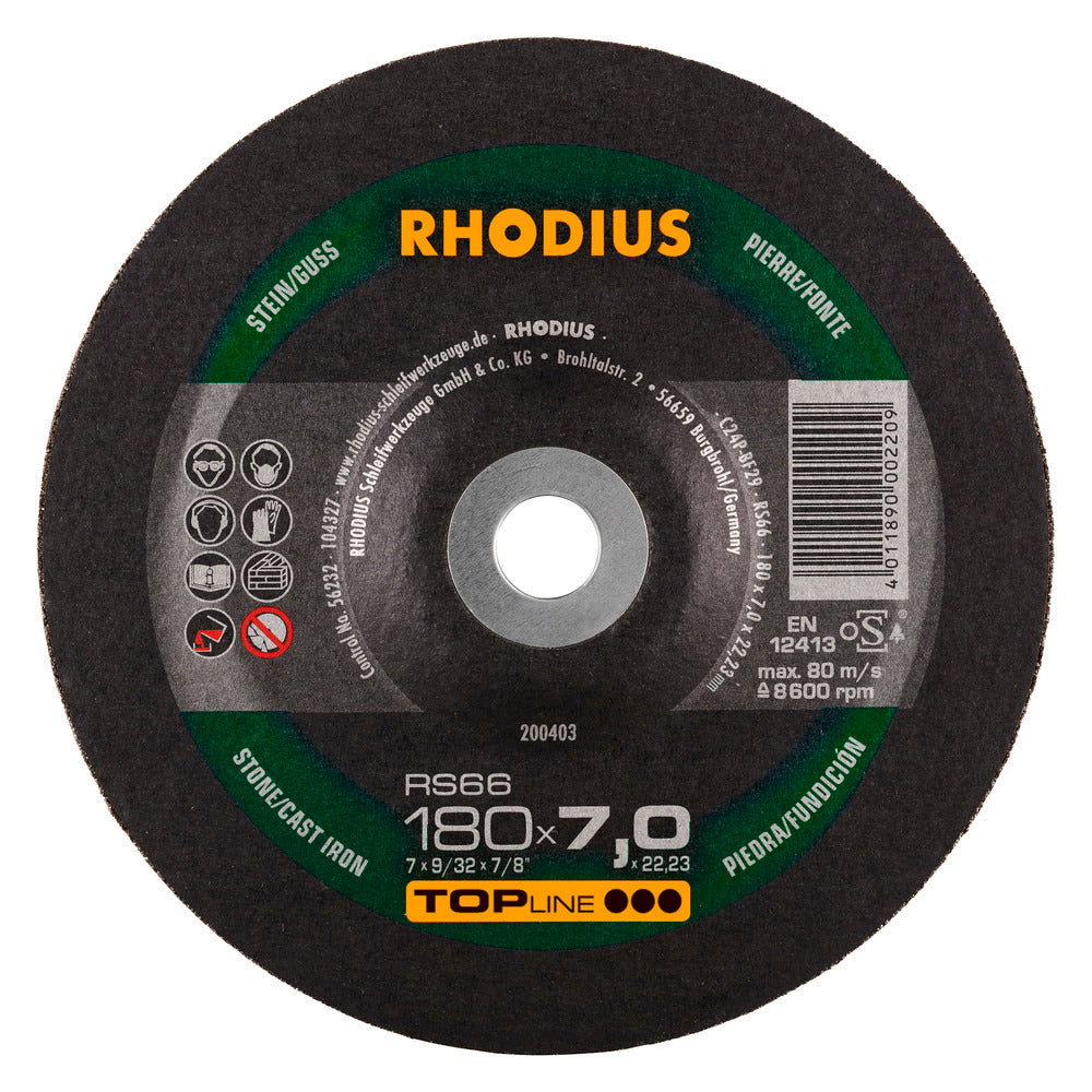 RHODIUS RS66 Stenslipskiva 180x7,0x22,23 (10/förp)