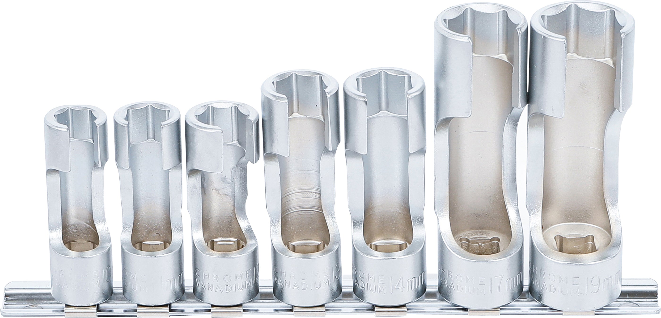 Specialtopnøglesæt, med lige kærv | 10 mm (3/8") | 10 - 19 mm | 7 dele