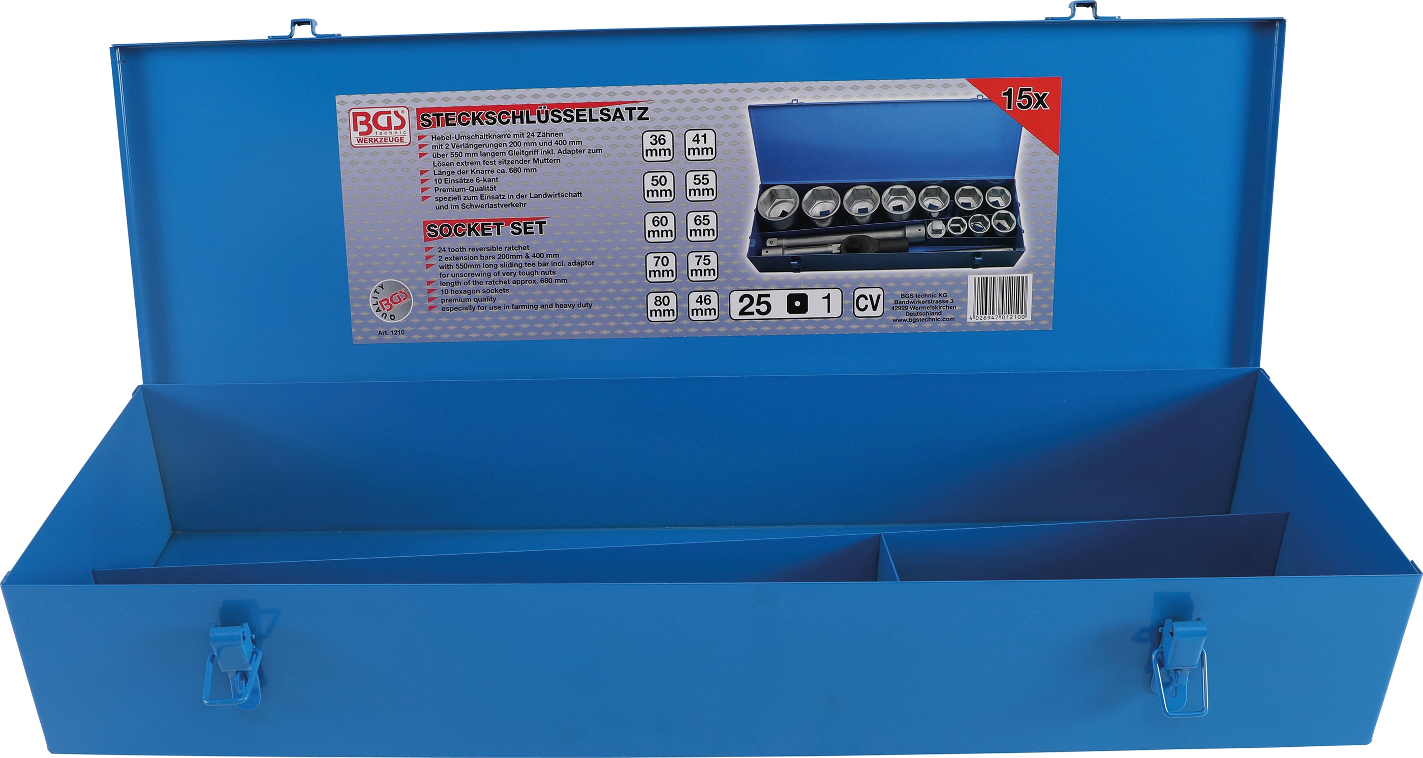 Tom metalkasse til BGS 1210