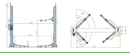 2-søjlet lift 3,5 tons