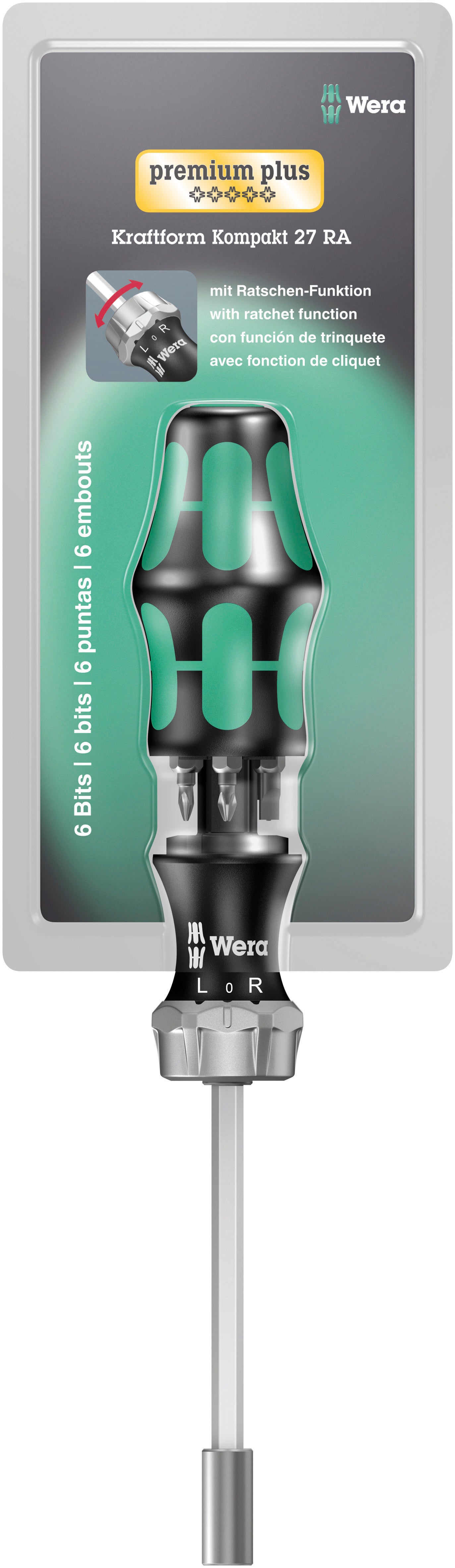 WERA KK 27 RA 1 Bitsmejsel med spärrfunktion och bits