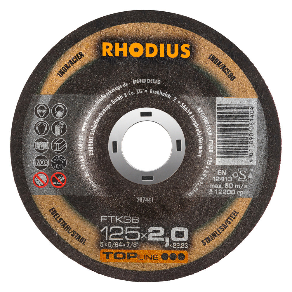 RHODIUS FTK38 Skæreskive 125x2,0x22,23 (25 stk.)