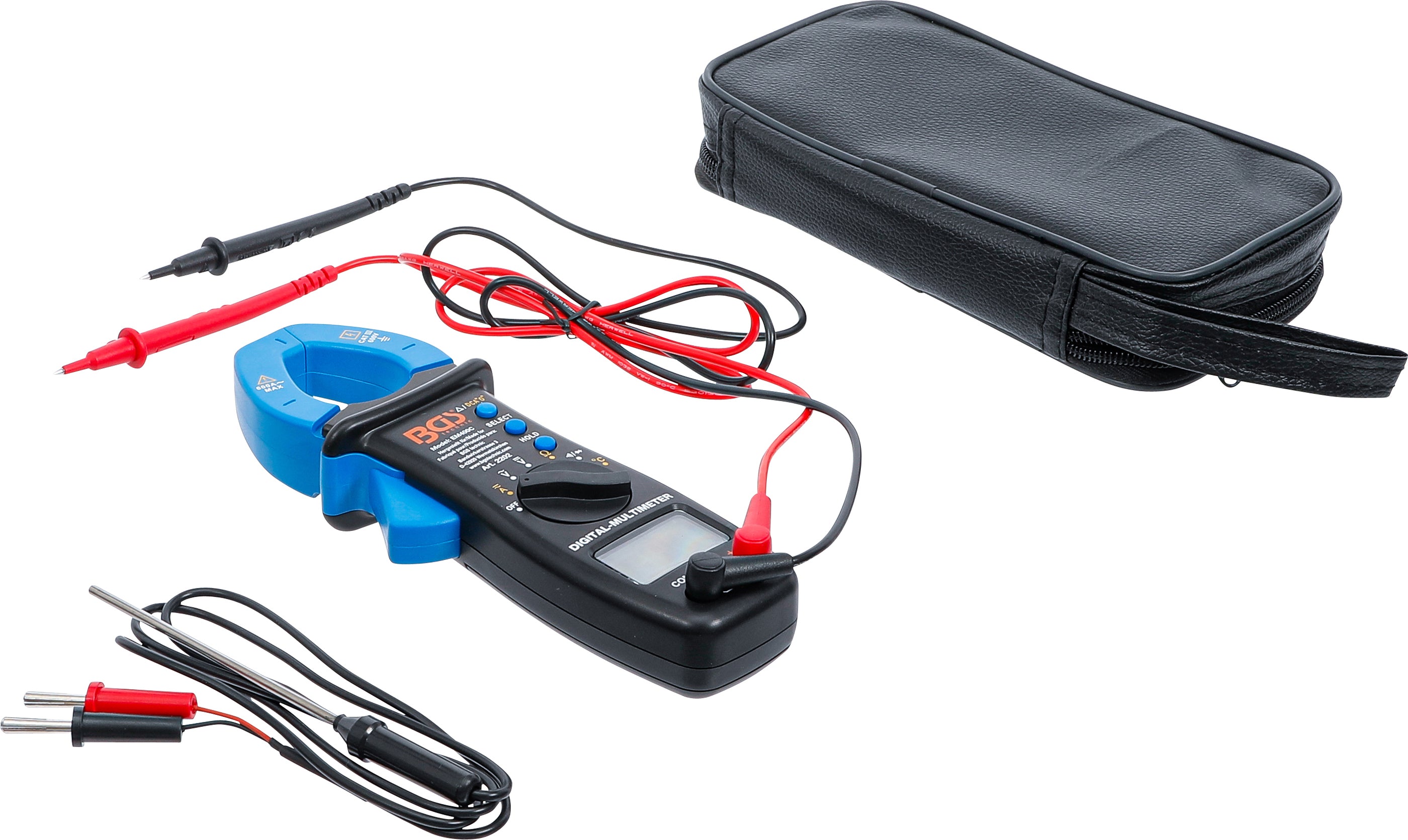 Digital universalmåler med tang til DC- og AC-strøm