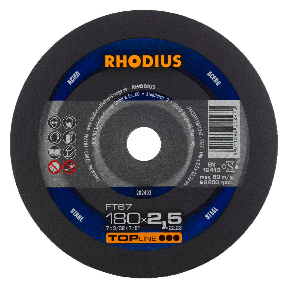 RHODIUS FT67 Skæreskive 180x2,5x22,23 (25 stk.)