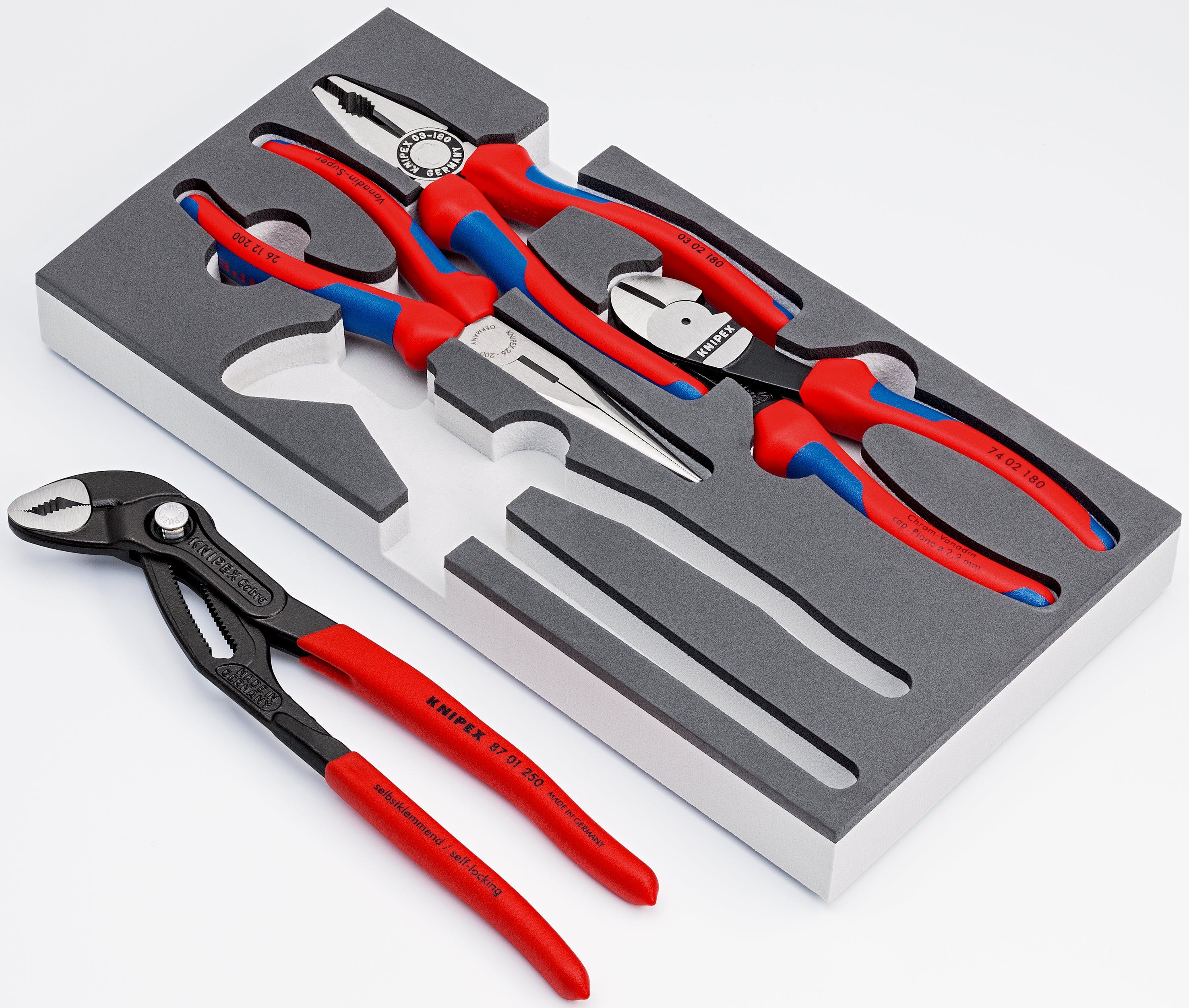 KNIPEX tangsæt med skumplastindsats