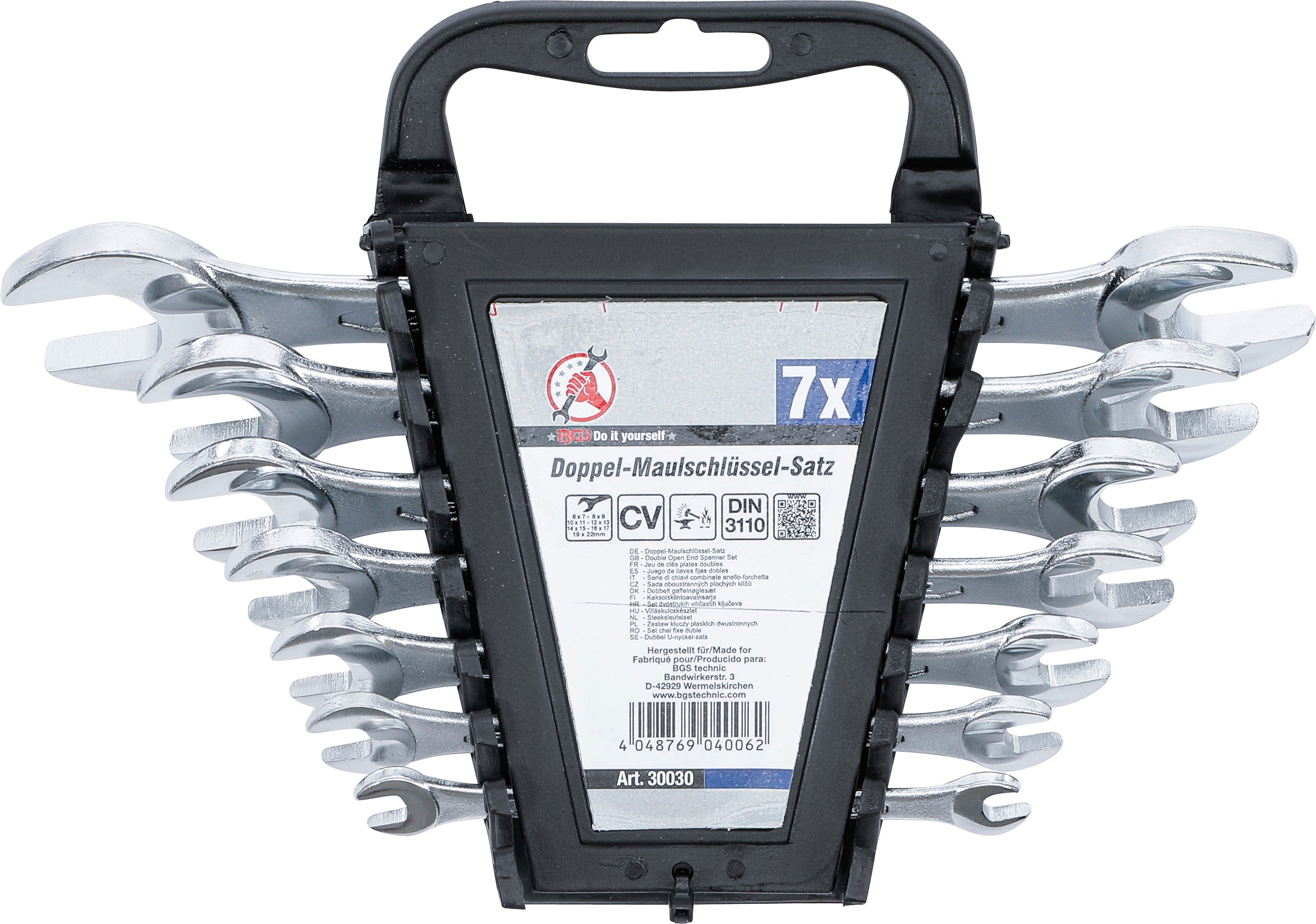 Dobbelt U-nøglesæt | 6 x 7 - 19 x 22 mm | 7 dele