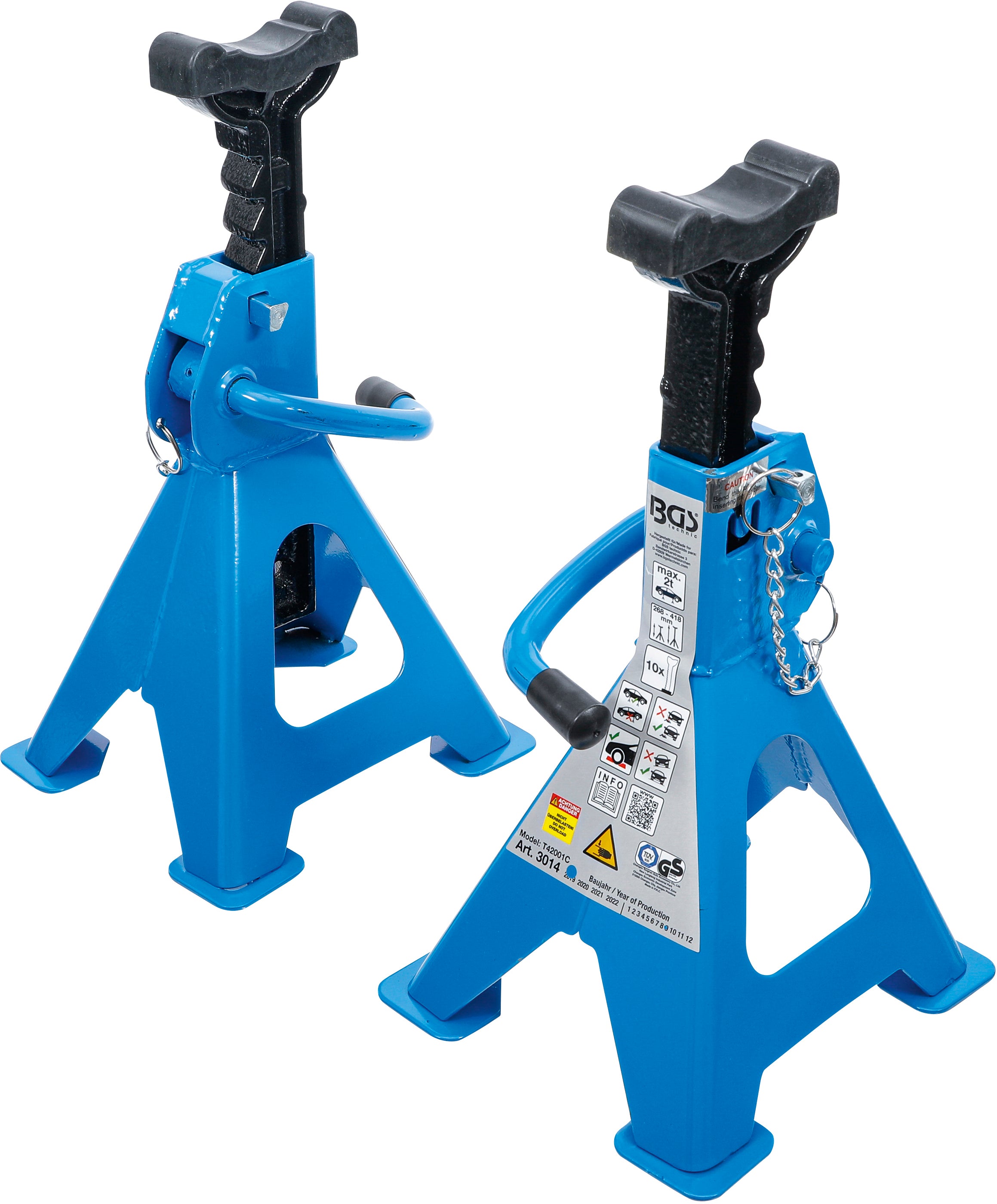 Palleløftere | Lastkapacitet 2000 kg / par | Løftehøjde 268 - 418 mm | 1 par