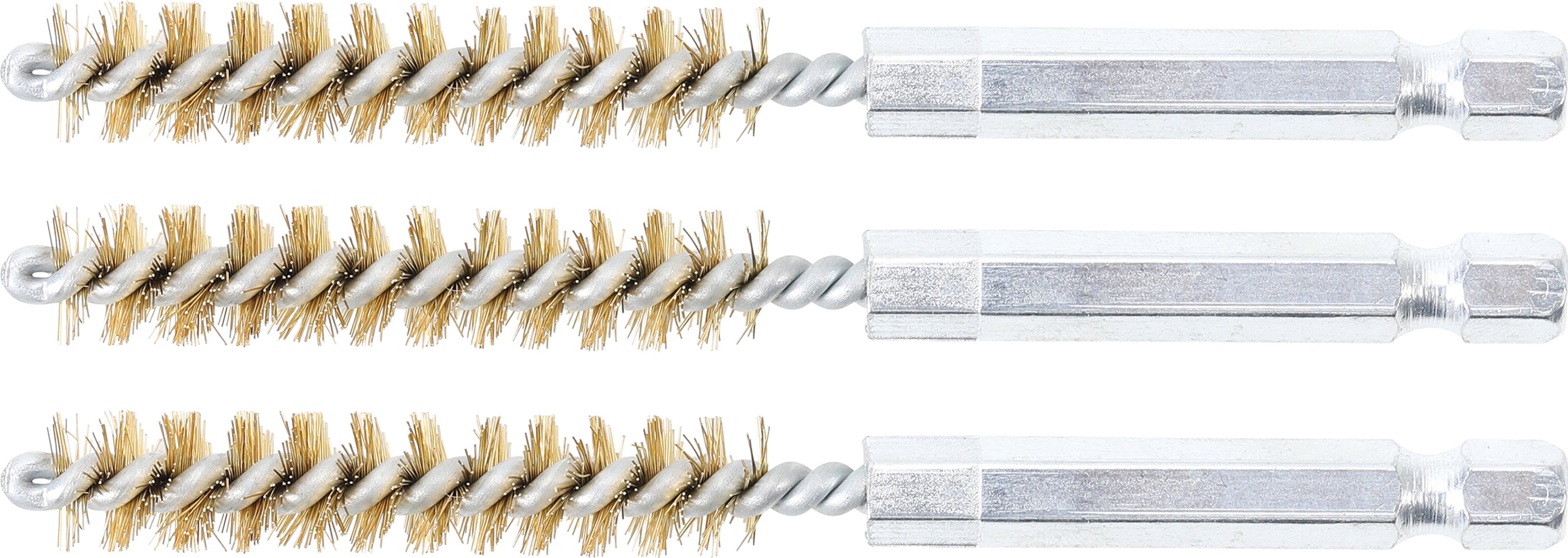 Messingbørste | 9 mm | 6,3 mm (1/4") | 3 dele