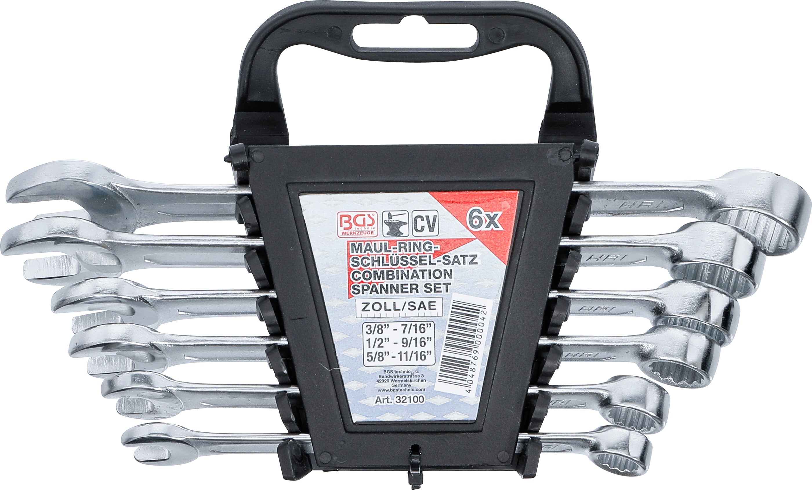 U-ringsnøglesæt | Tommestørrelser | 3/8" - 11/16" | 6 dele