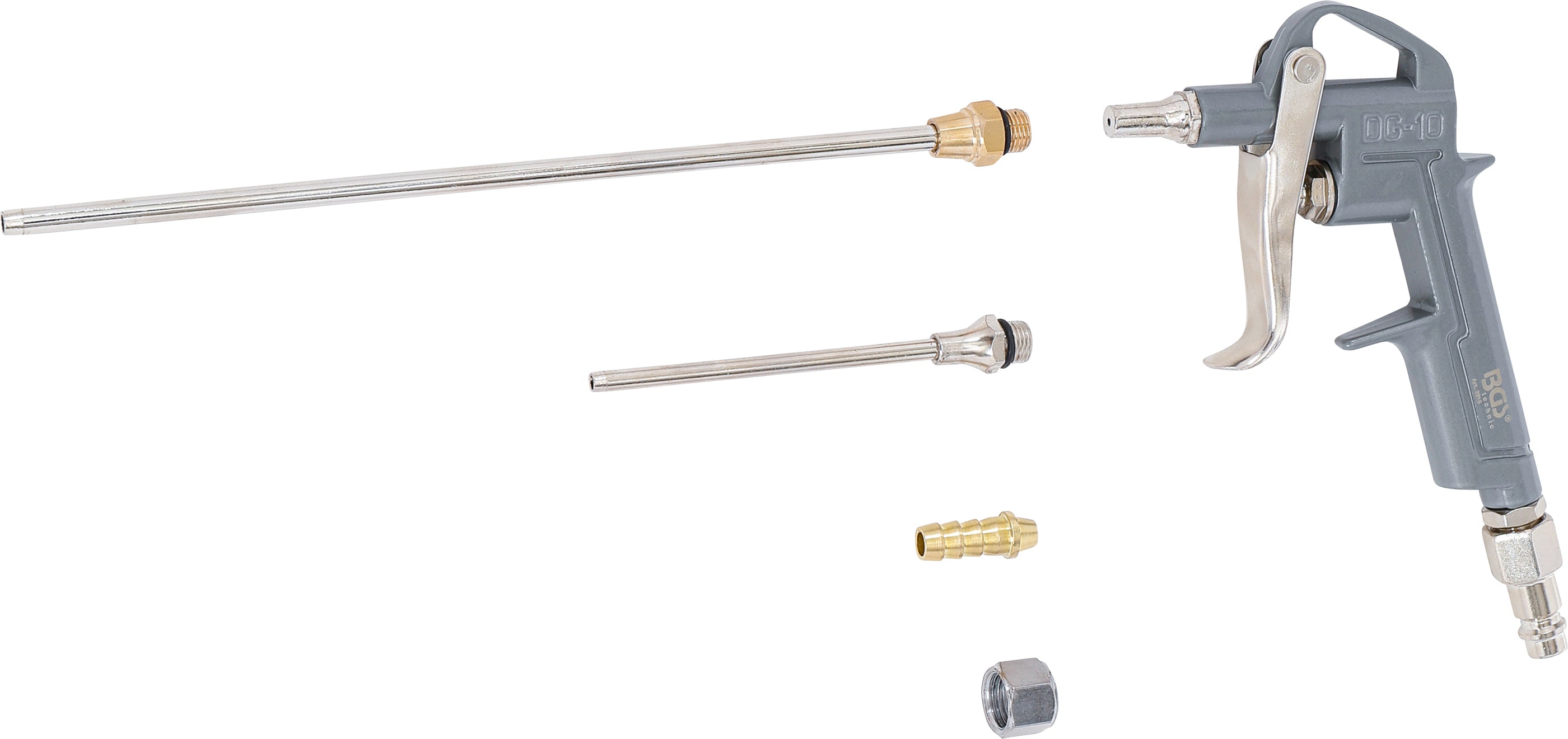 Trykluftblæsepistol | Støbt aluminium | med 3 dyser