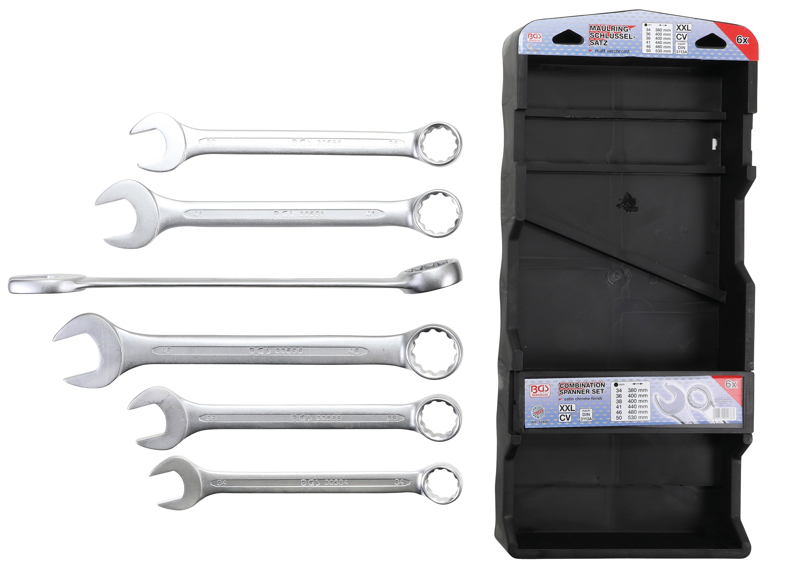 U-ringsnøglesæt | ekstra langt | 34 - 50 mm | 6 dele