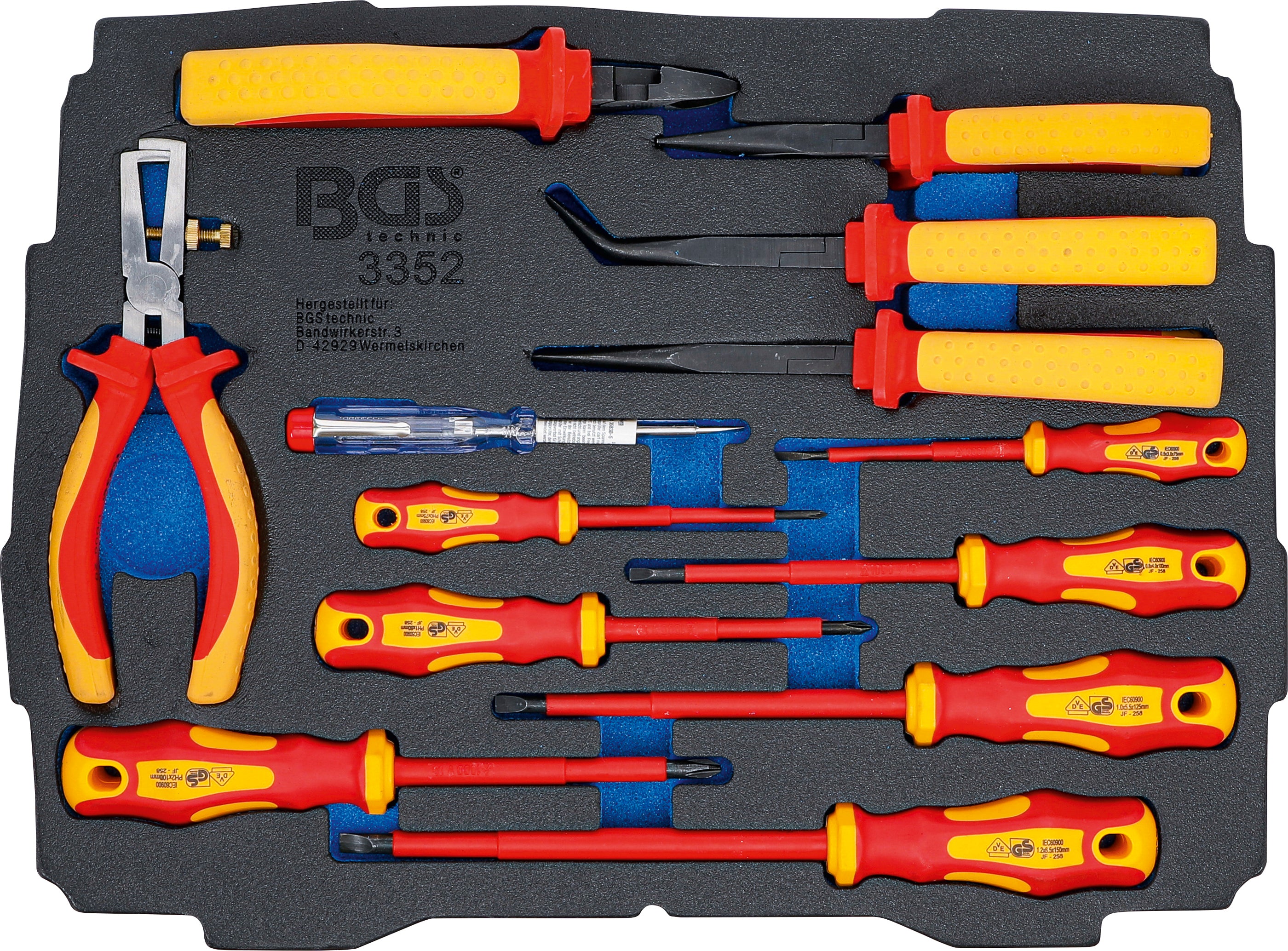 Skumplastinlägg för art. BOXSYS1 & 2: VDE-tång-/skruvmejselsats | 13 delar