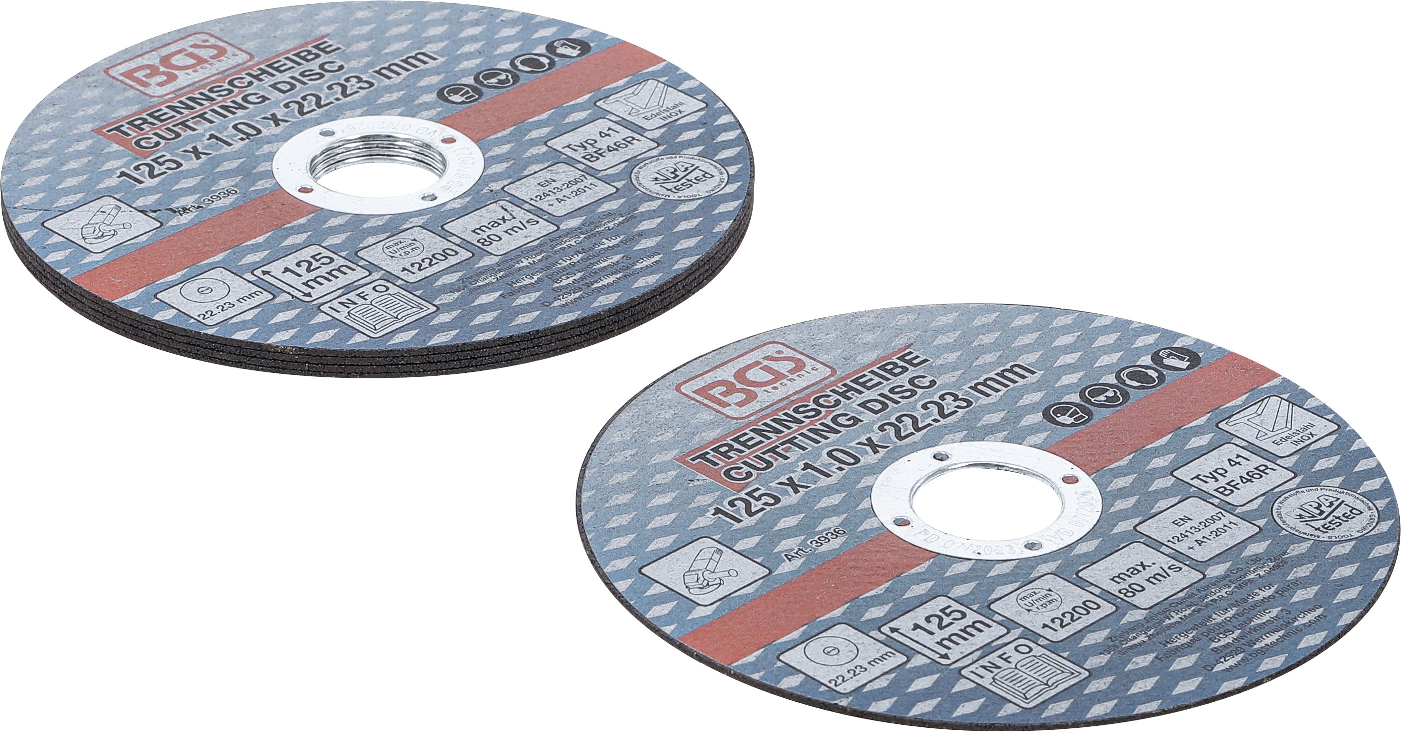 Kapskivor för Rostfritt stål | Ø 125 x 1,0 x 22,2 mm | 5 delar