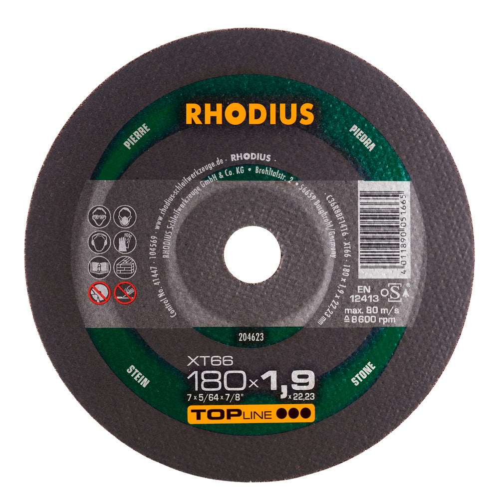 RHODIUS XT66 Skæreskive 180x1,9 Sten (25 stk./pakke)