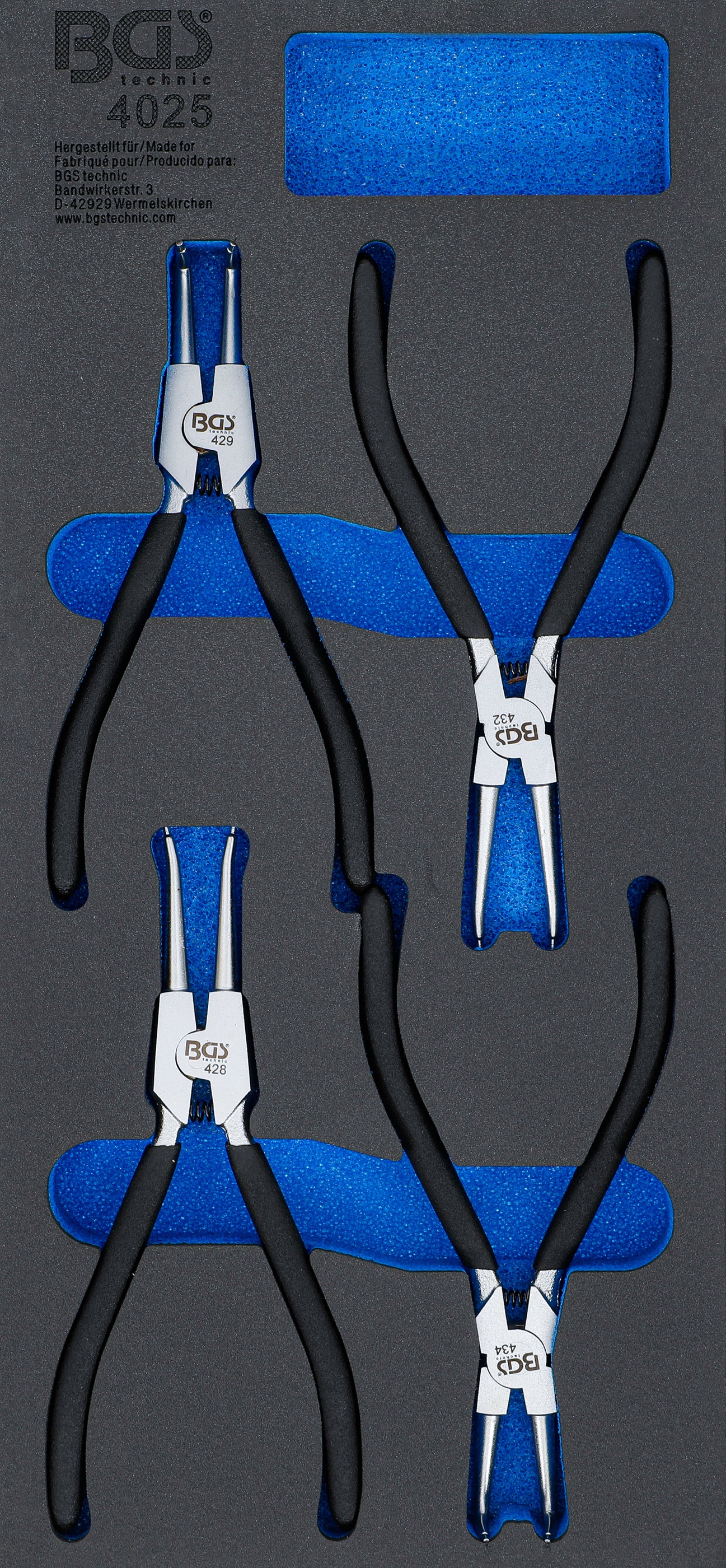 Værkstedsvognsindsats 1/3: Låseringstangsæt | 4 dele