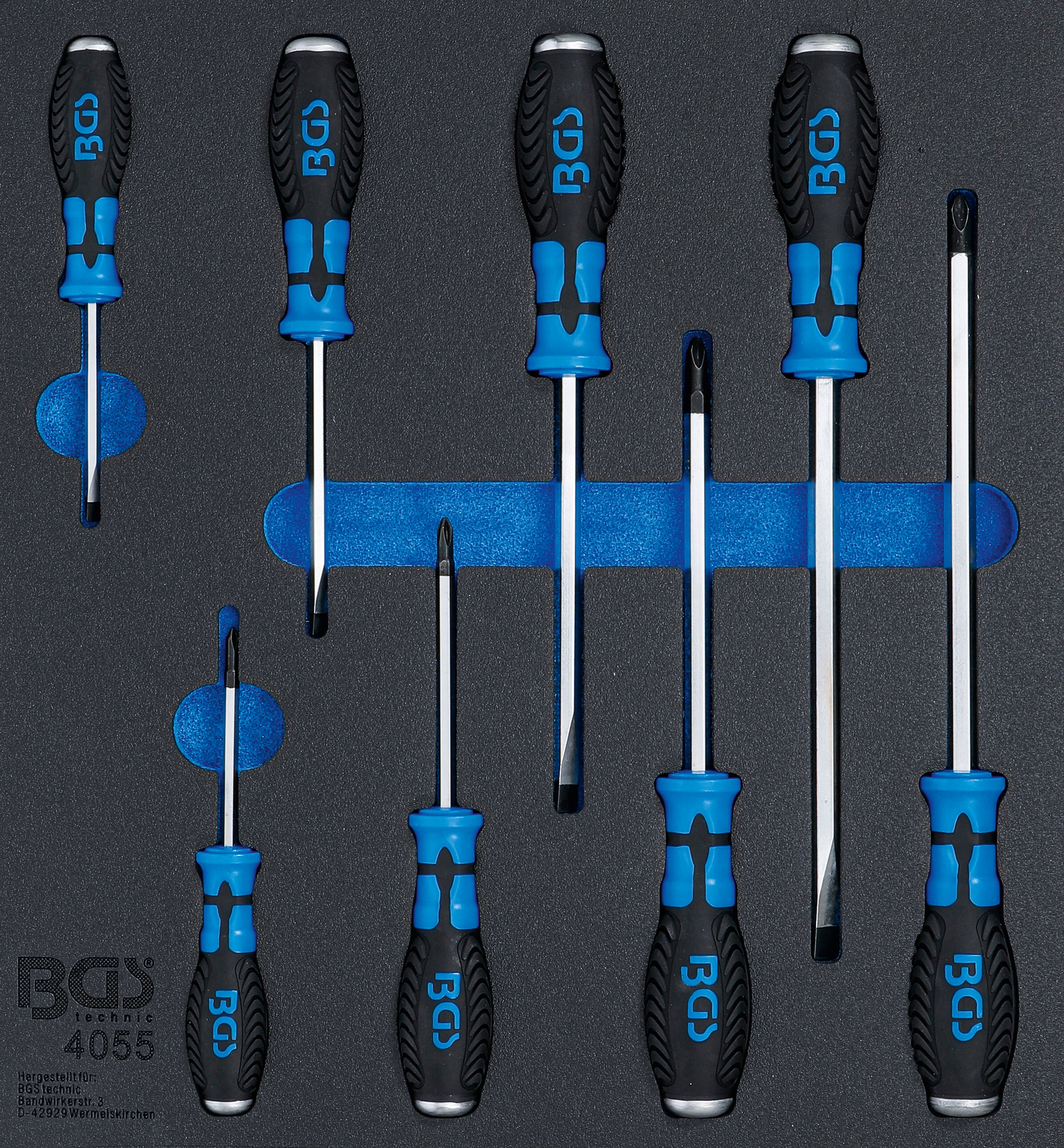 Værkstedsvognsindsats 2/3: Krydsskruetrækkere og lige kærvskruetrækkere | 8 dele