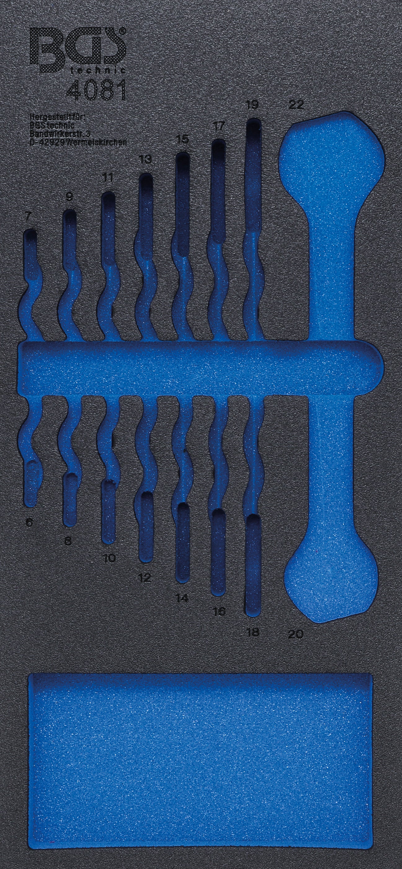 Værkstedsvognsindsats 1/3 | tom | til BGS 4081