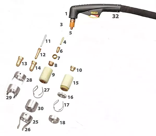 JASIC Elektrod Hafnium (JP-100/JP-160) (5 stk förp)
