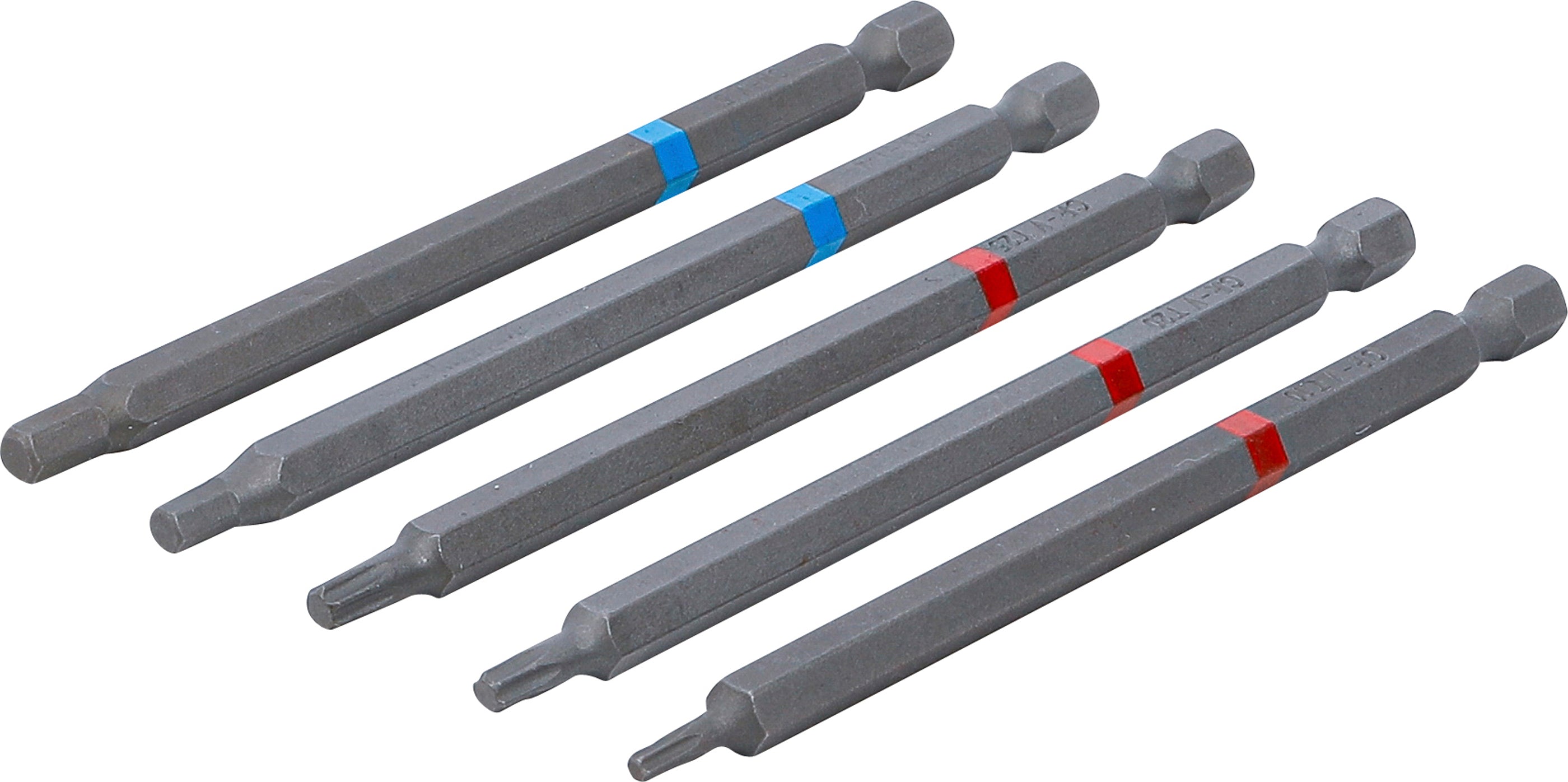 Bitsæt | Udvendig sekskant 6,3 mm (1/4") | Indvendig sekskant, T-profil (til Torx) | Længde 110 mm | 5 stk.