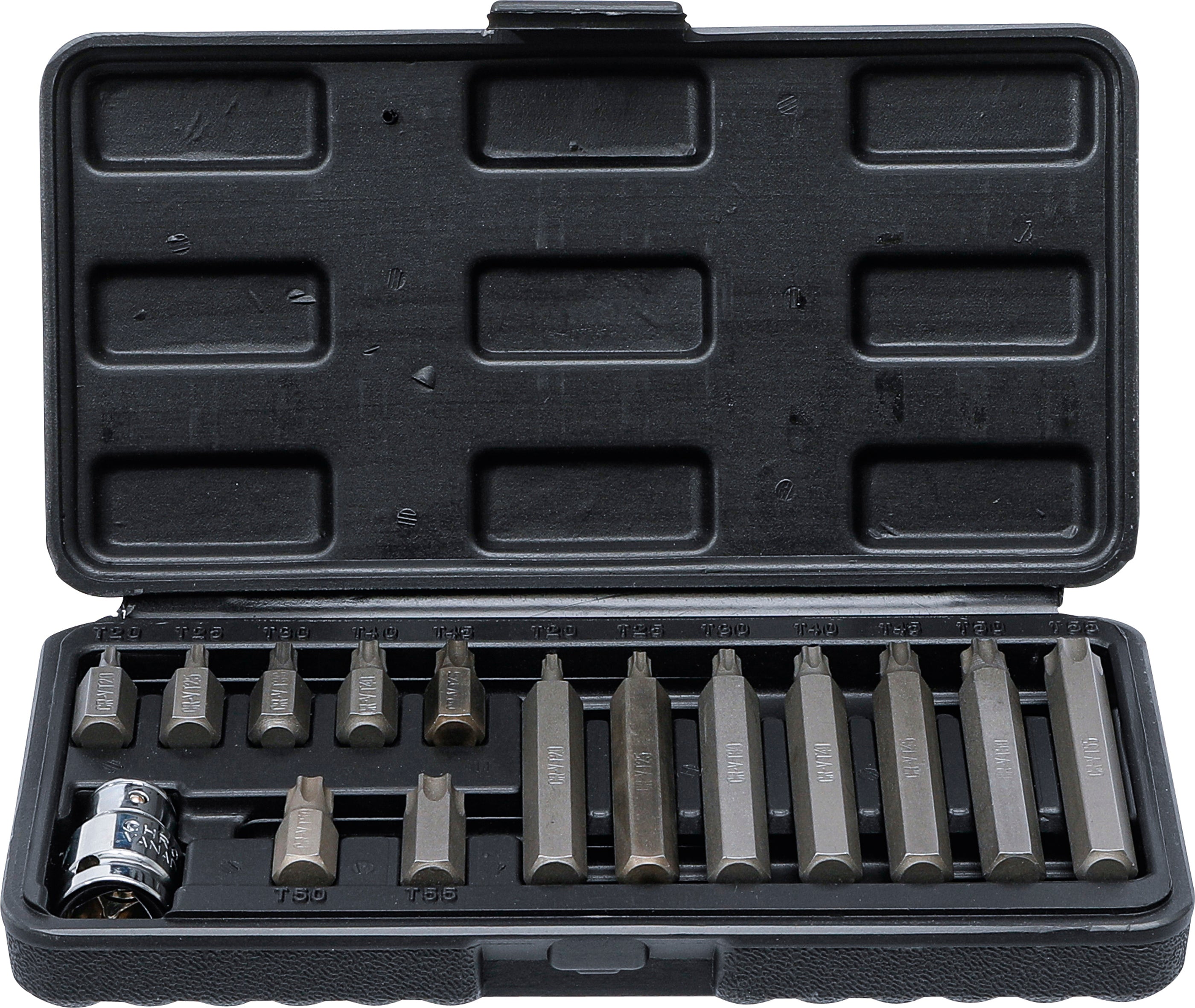 Bitsæt | Udvendig sekskant 10 mm (3/8") | T-profil (til Torx) | 15 dele