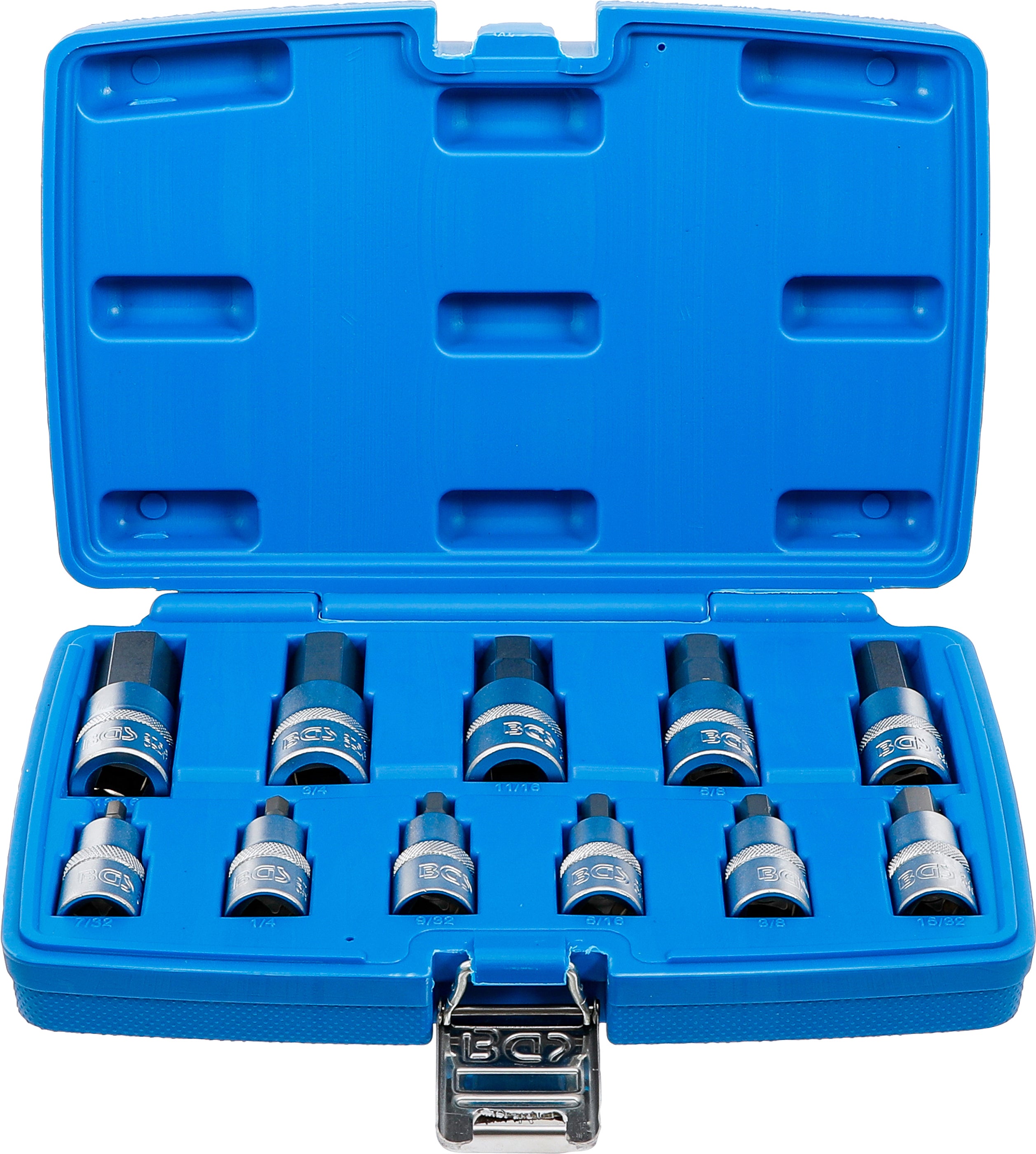 Bit-indsatssæt | 12,5 mm (1/2") | Indvendig sekskant 7/32" - 13/16" | Tommestørrelser | 12 dele