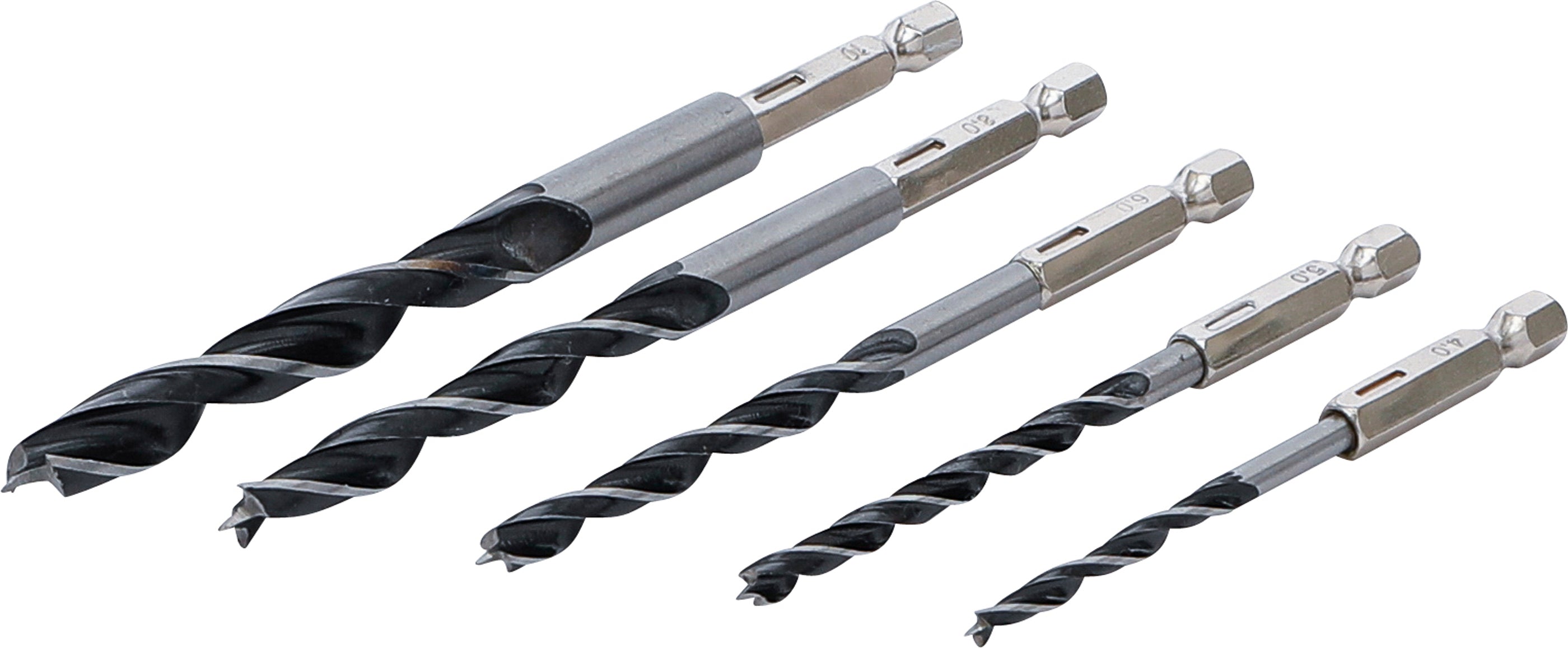 Träborr-sats | 4 - 10 mm | Sexkant | 5 delar