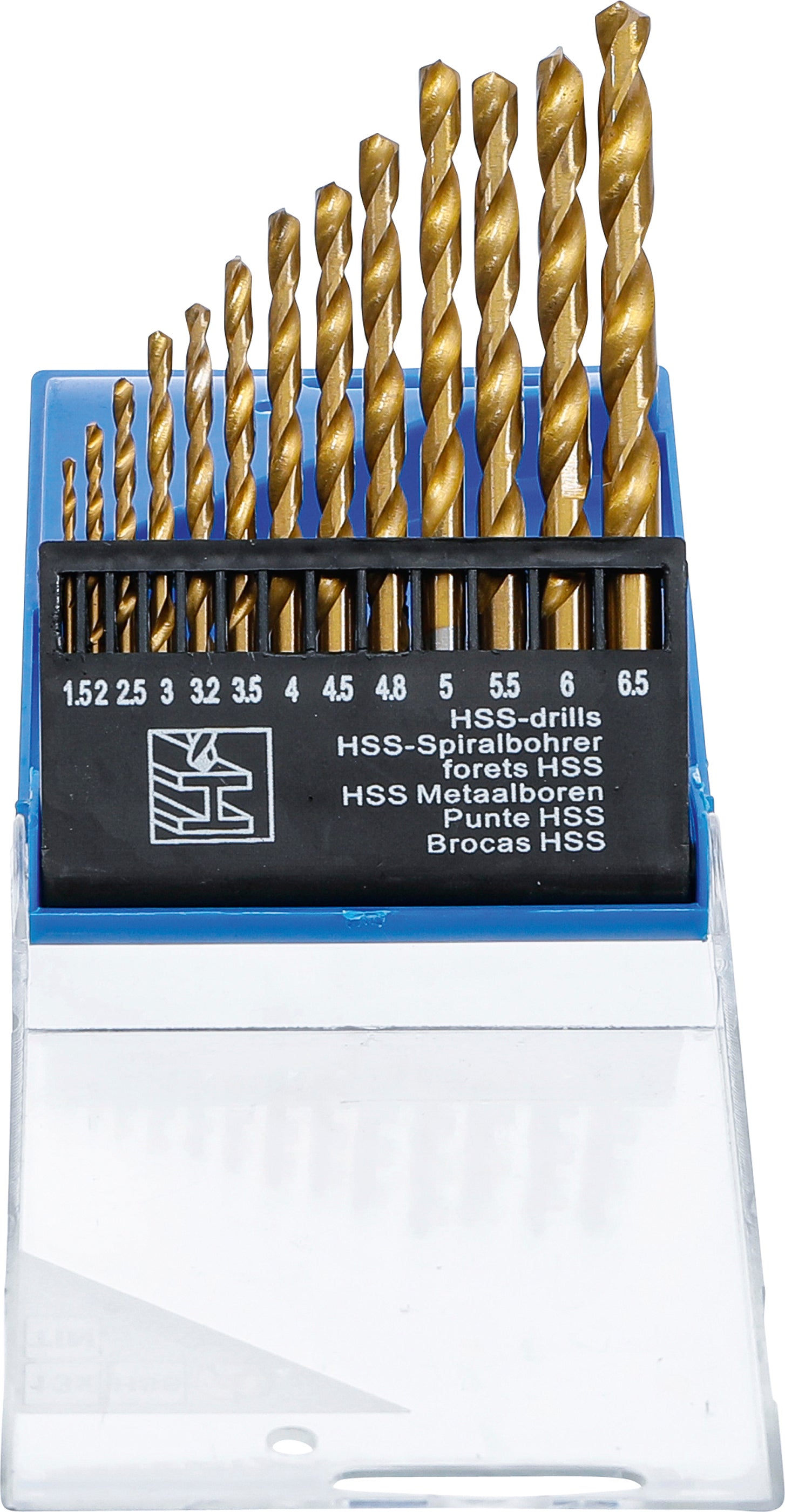 HSS spiralboresæt | titanium nitreret | 1,5 - 6,5 mm | 13 dele