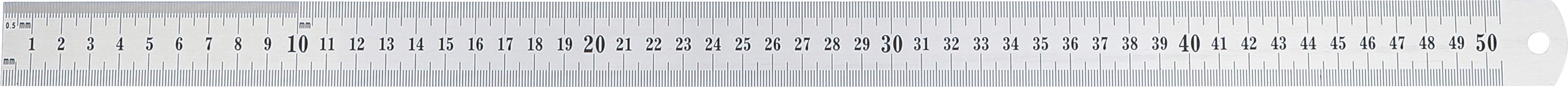 Stållineal | fleksibel | Rustfrit stål | rustfrit stål | 0,5 m