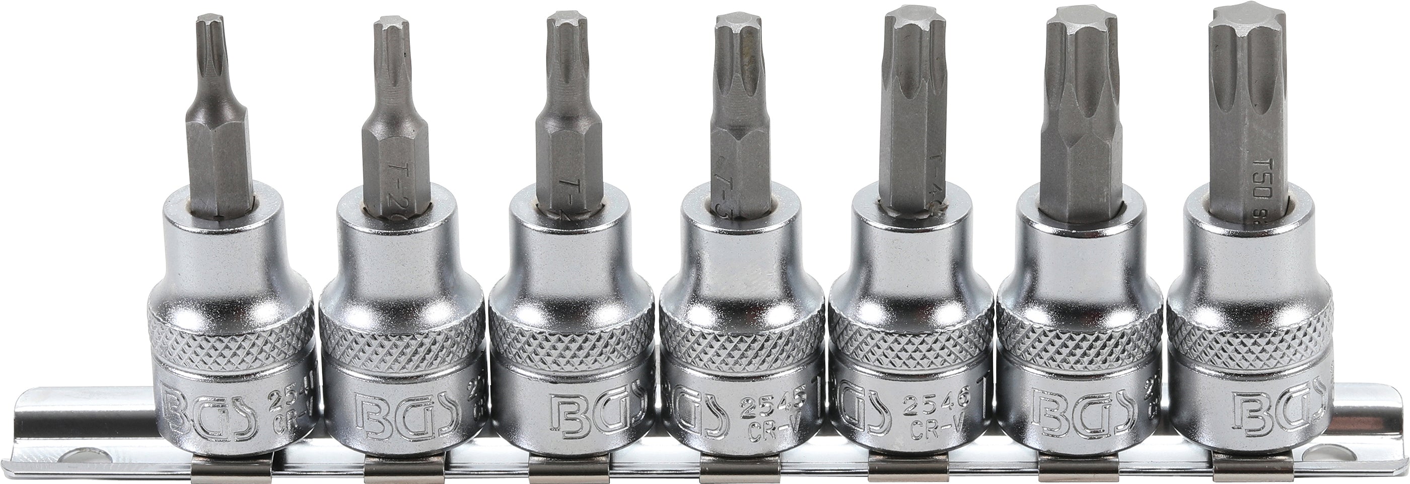 Bit-indsatssæt | 10 mm (3/8") | T-profil (til Torx) T15 - T50 | 7 dele
