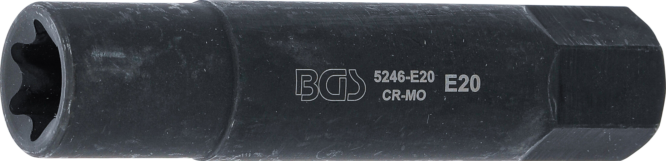 Fatning E-profil, ekstra lang | Udvendig sekskant 22 mm | E20