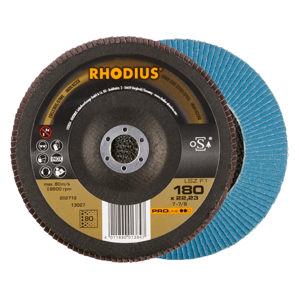 RHODIUS LSZF2 Flapskive 180x22,23 K60 PRO (10 stk.)
