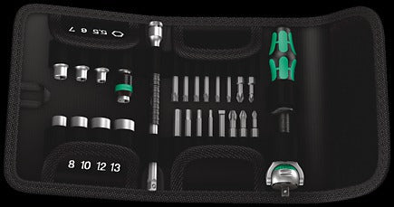 WERA Kraftform Kompakt Zyklop Speed Zyklop 1/4" Dr. ratchet Set 26 pieces 8000 A 1 x 1/4"x152,0;8784