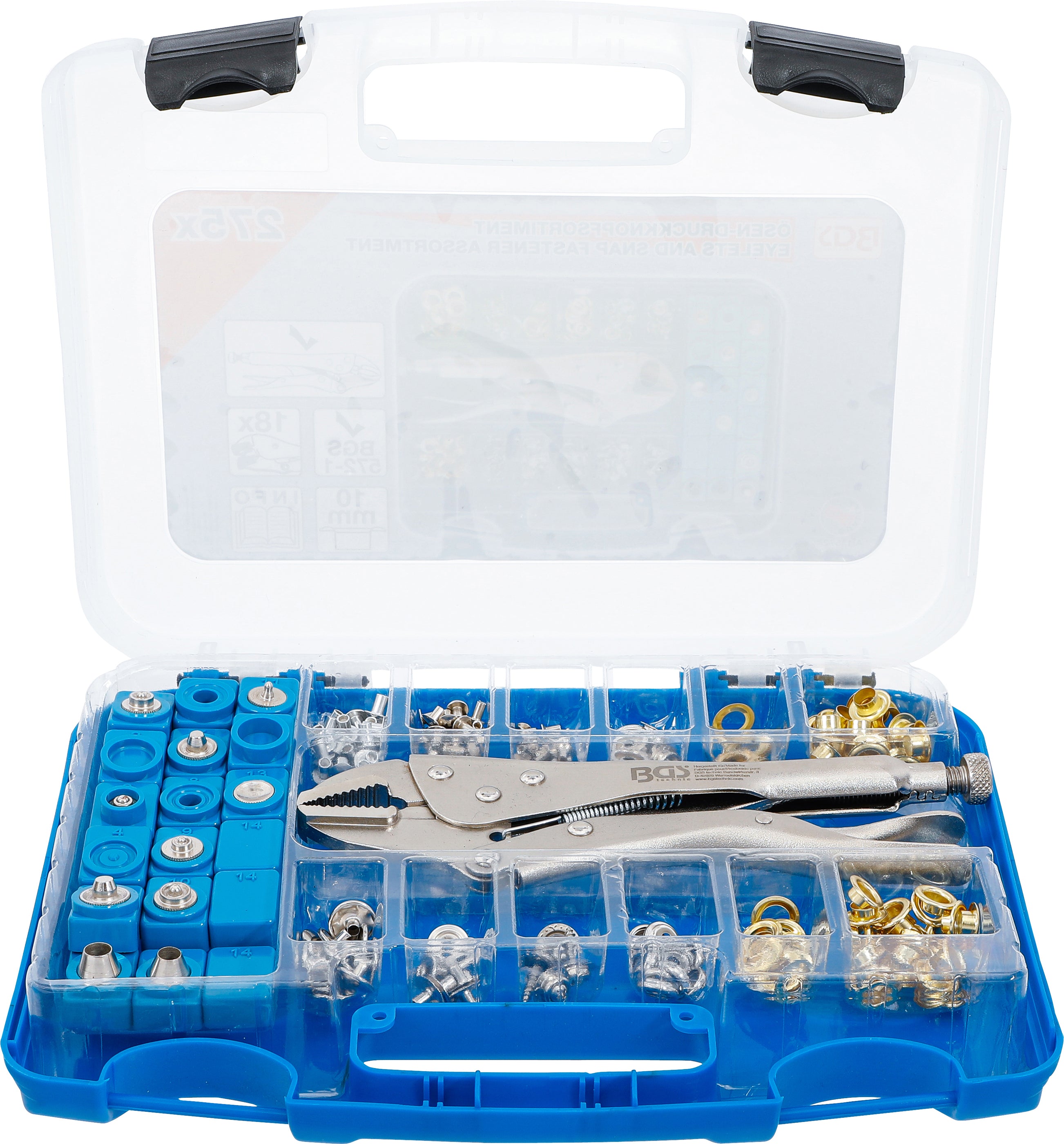 Assorteret snørehulsknap | 275 dele