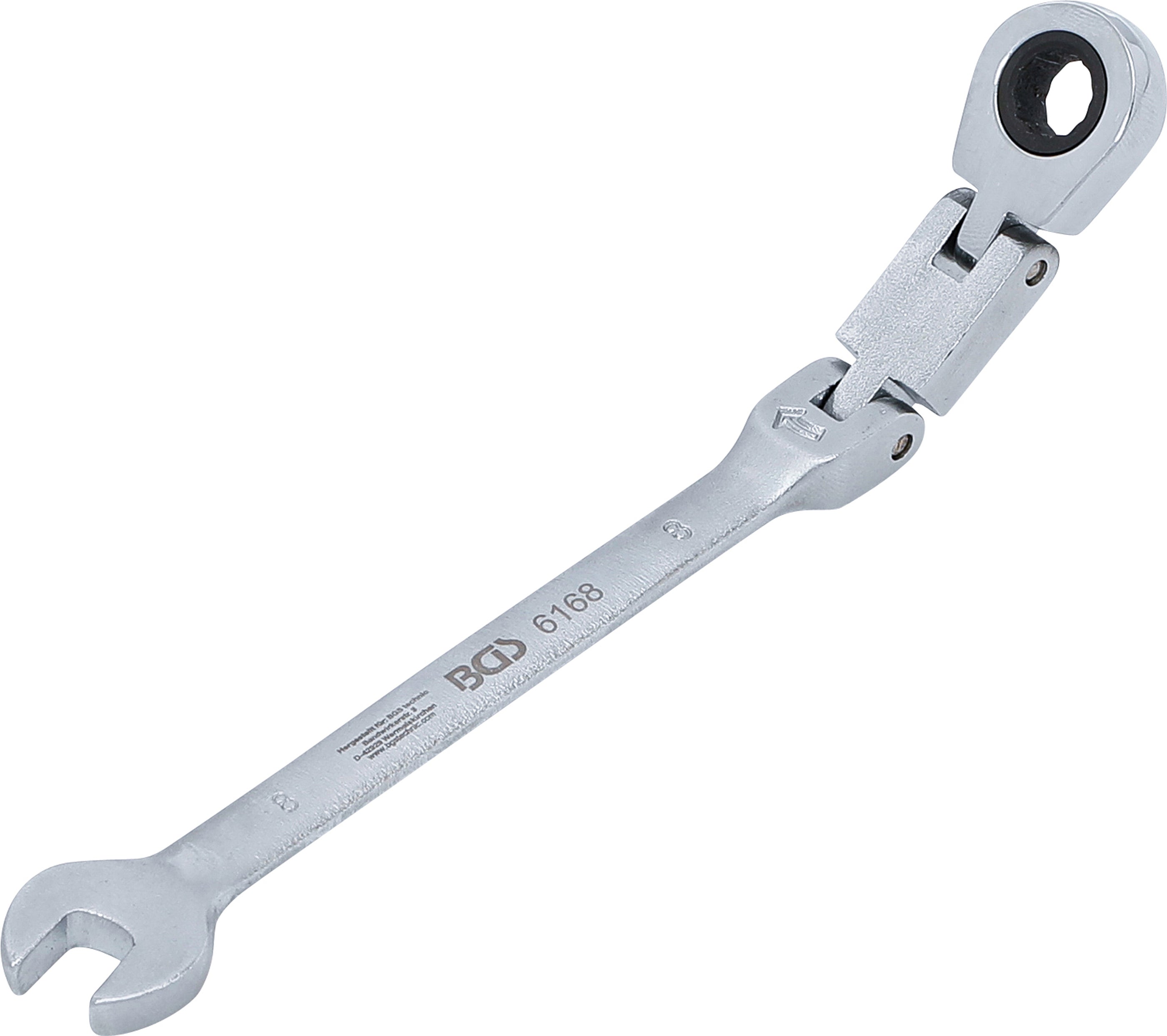 Dubbelledad U-nyckelsats med spärring | vinkelbar | 8 mm