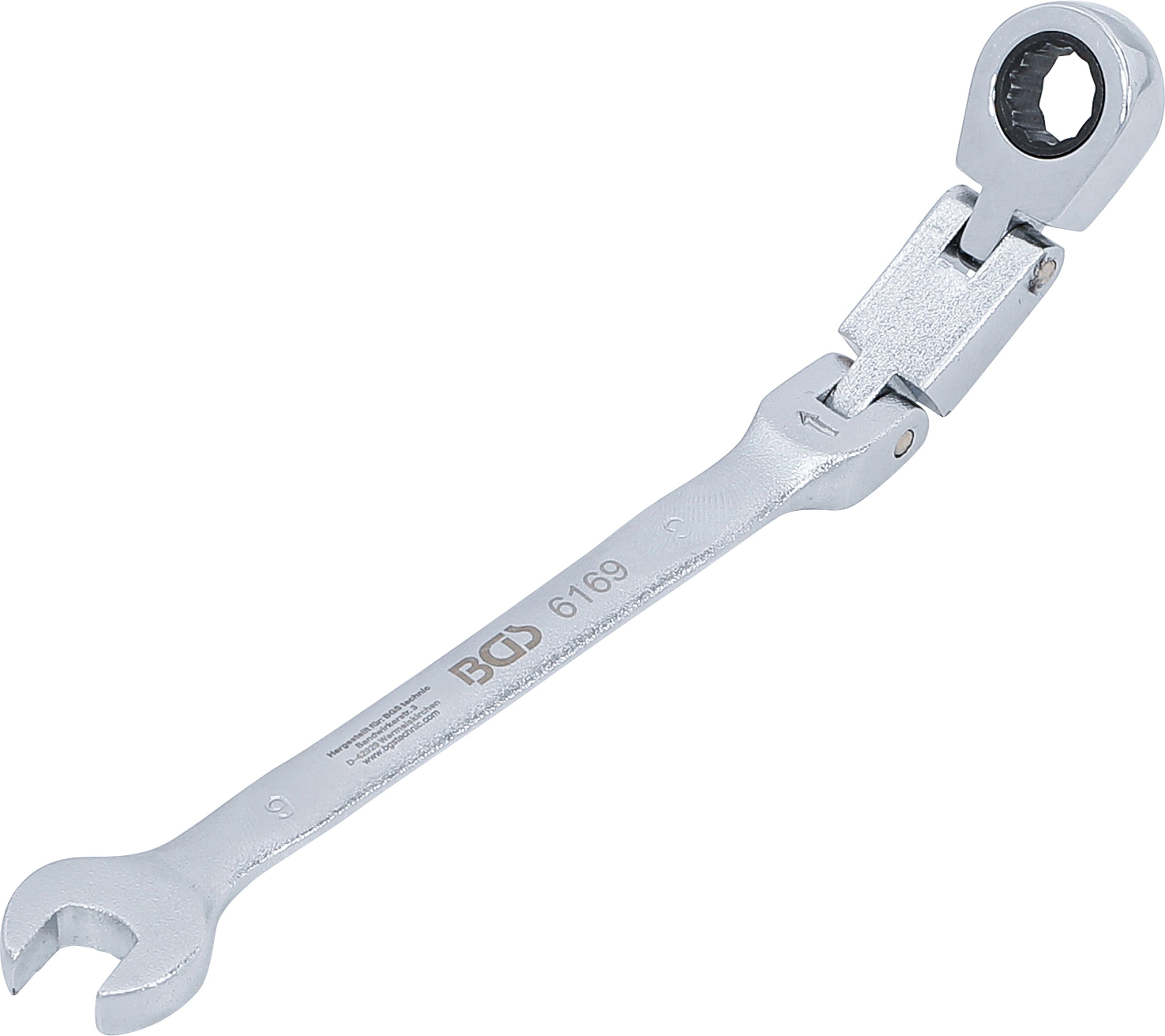 Dubbelledad U-nyckelsats med spärring | vinkelbar | 9 mm