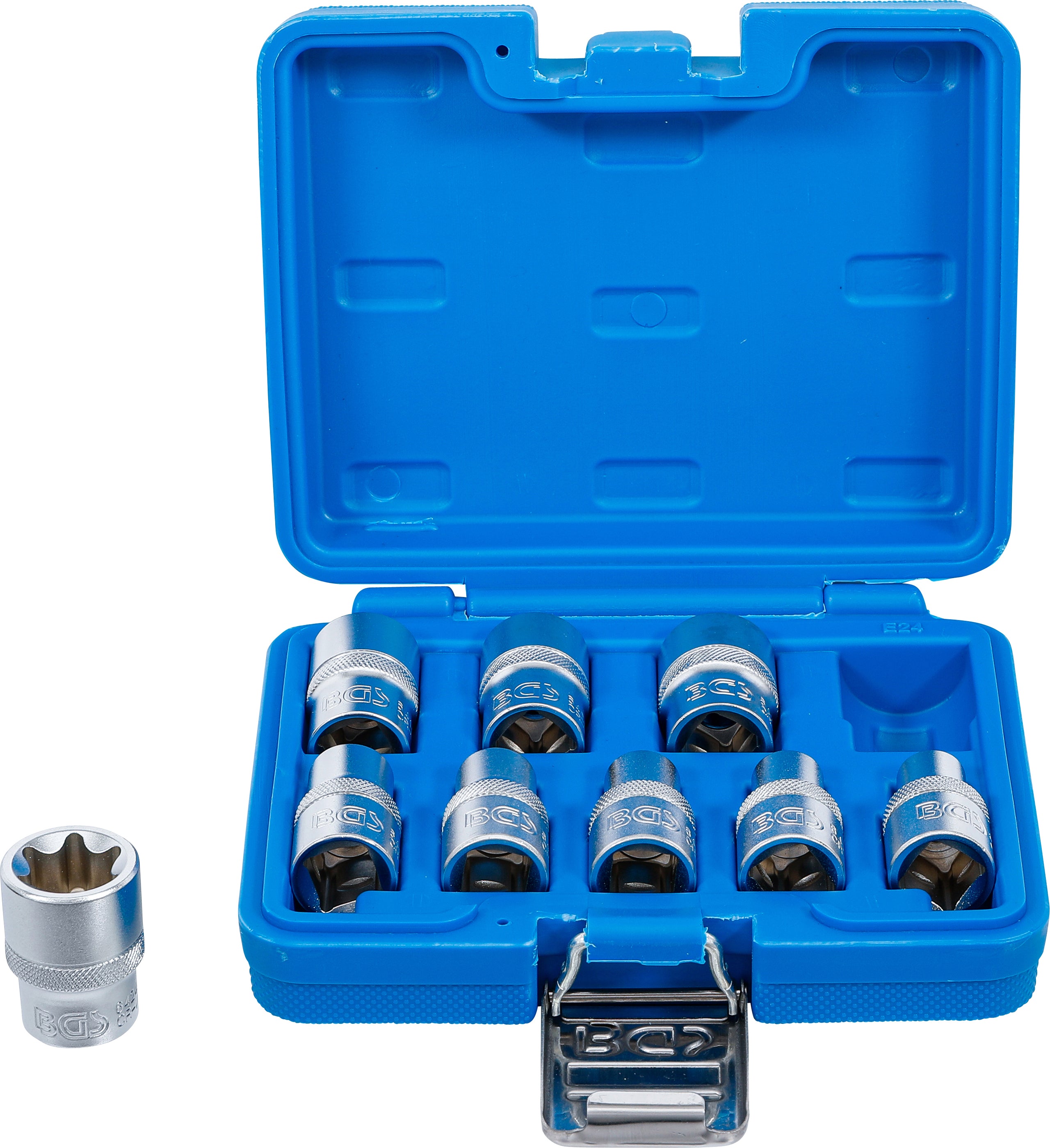 Topnøglesæt E-profil | 12,5 mm (1/2") | E10 - E24 | 9 dele