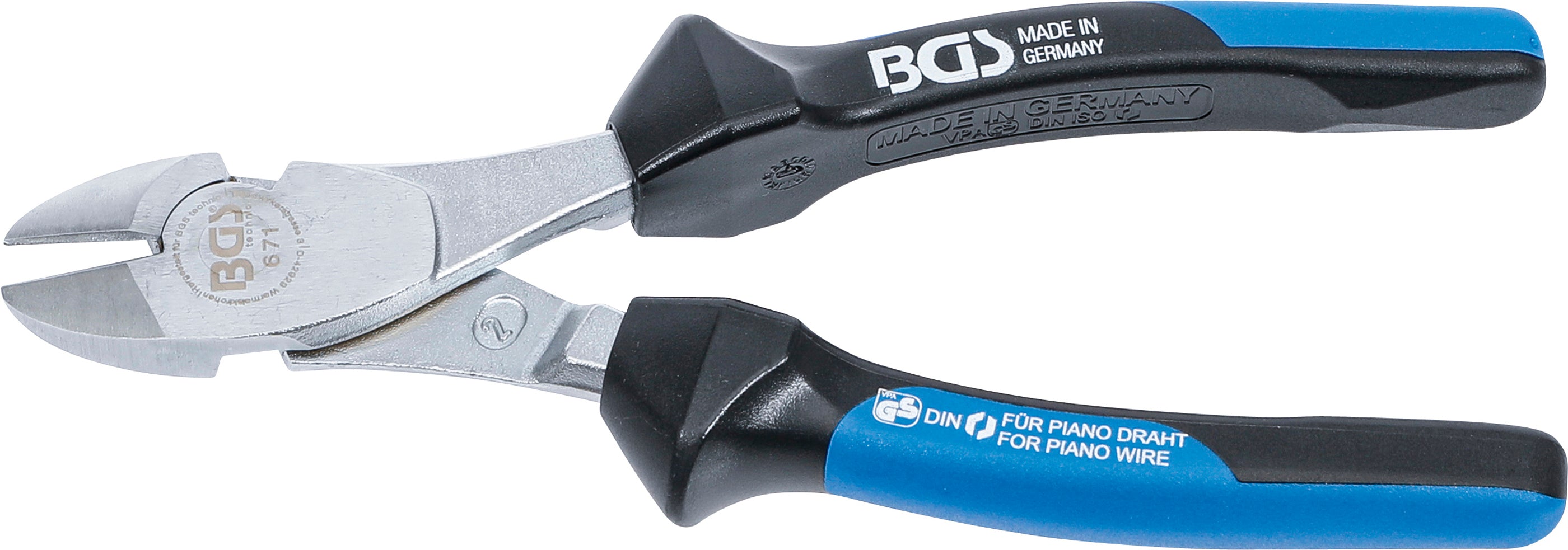 Kraft-sideskærer | til pianotråd | 200 mm