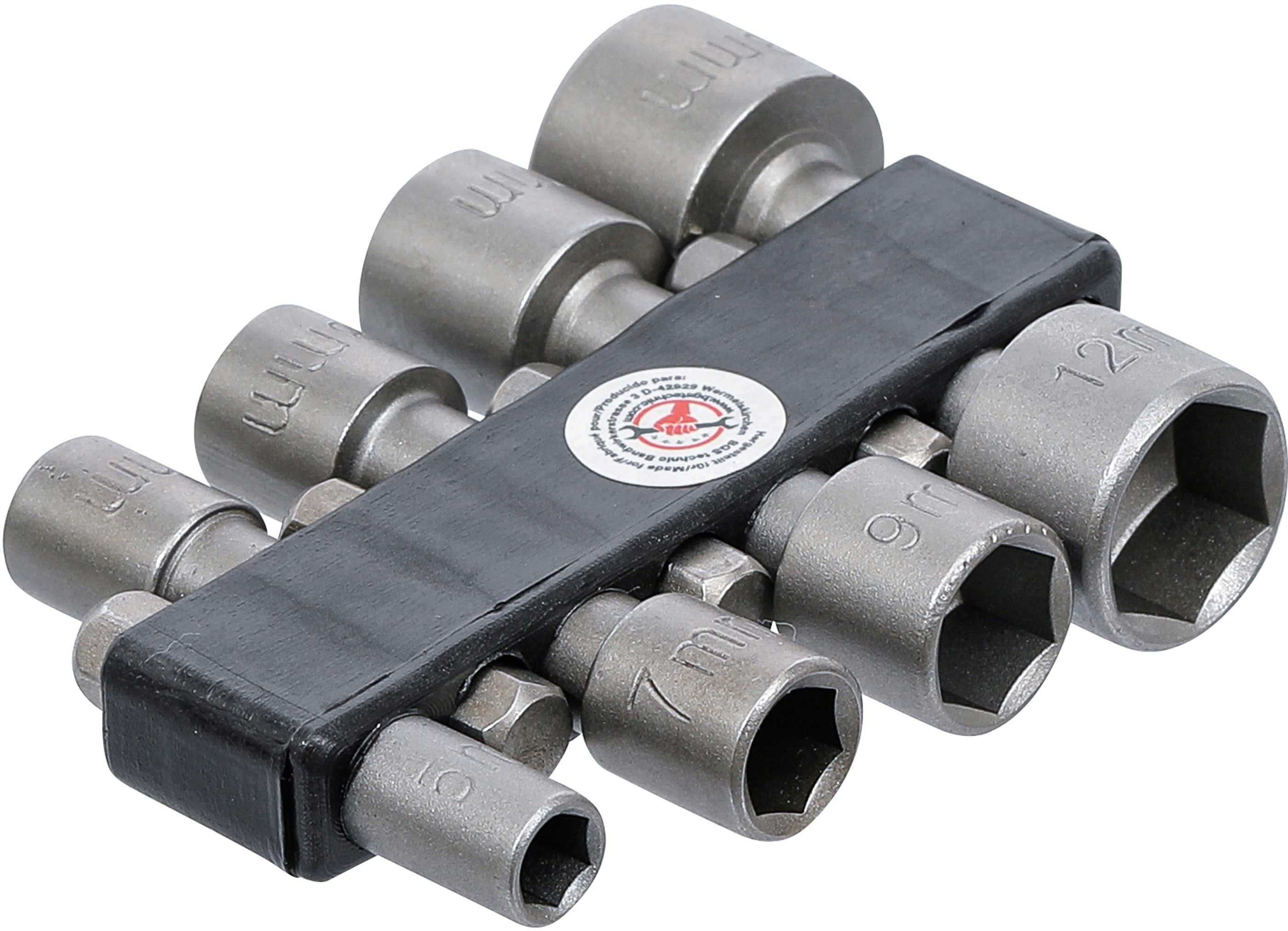 Topnøgle-/bitsæt | Udvendigt unbrakodrev 6,3 mm (1/4") | Størrelse 5 - 13 mm | 8 dele