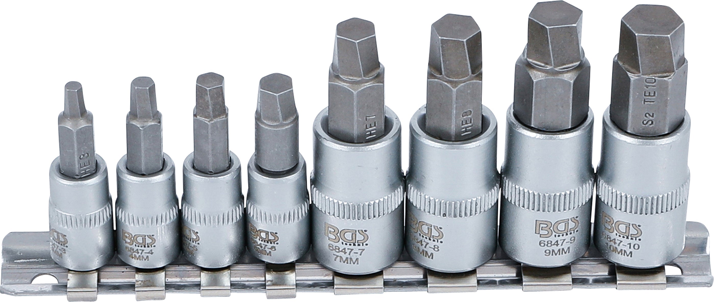 Skruvutdragare-sats | fäste 6,3 mm (1/4") / 10 mm (3/8") | för defekta insexskruvar 3 - 10 mm | 8 delar