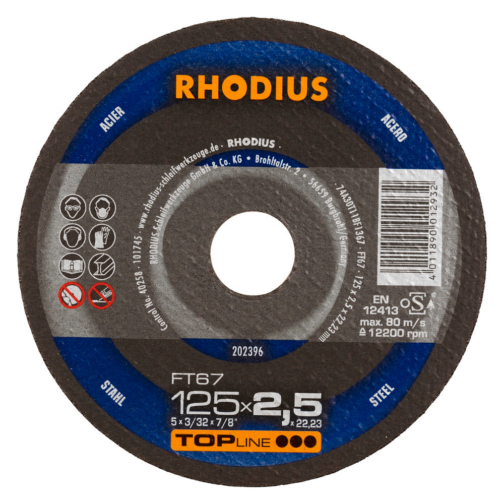 RHODIUS FT67 Skæreskive 125x2,5x22,23 (25 stk.)