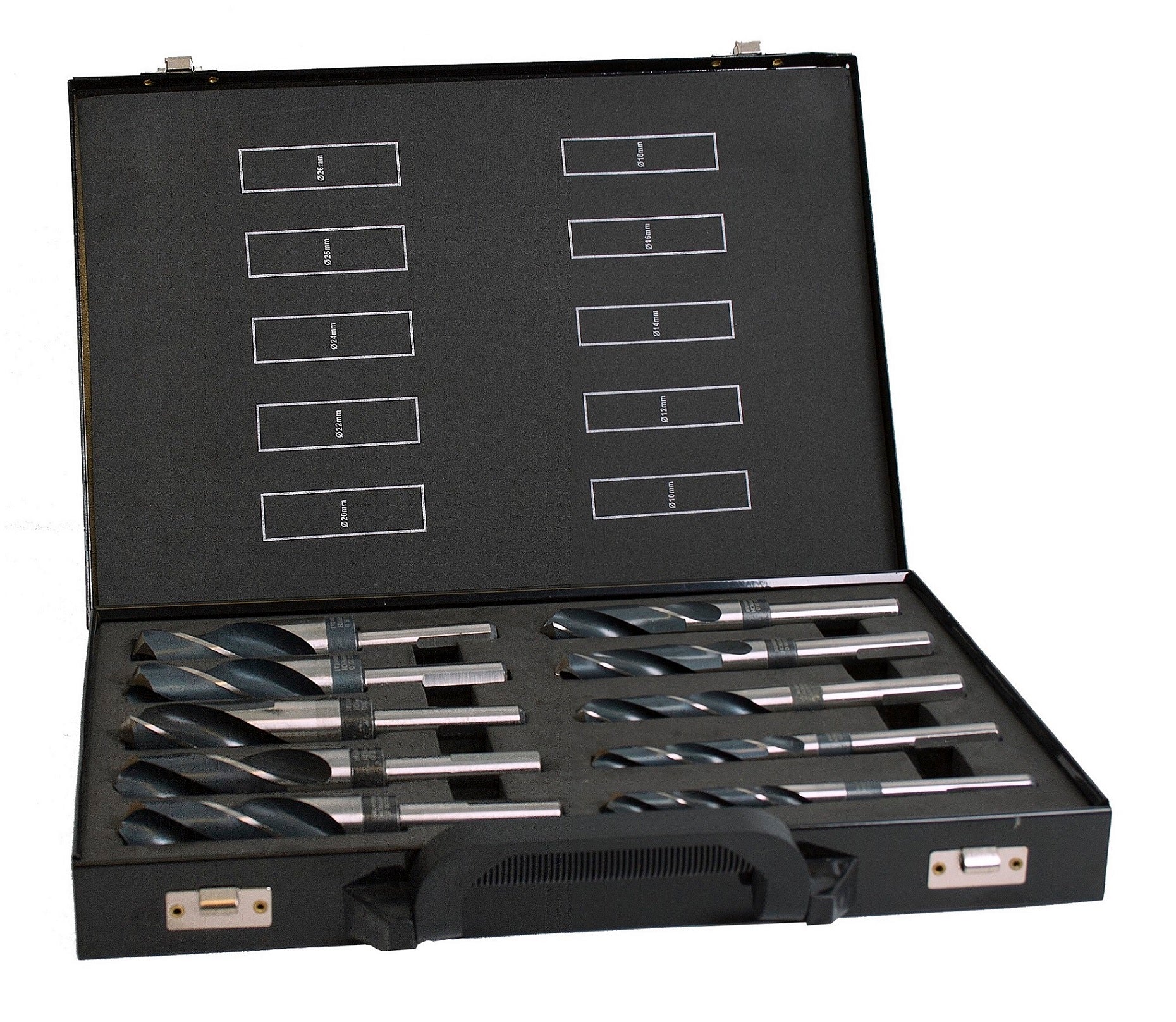 Borrset med nedsvarvade fästen 10-26mm