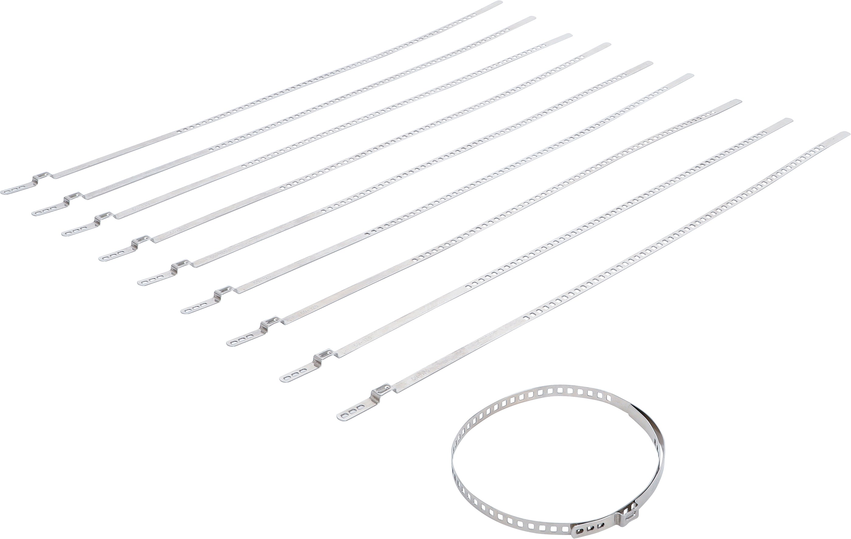 Machete-klemmesæt til økser | Rustfrit stål | 7 mm | 50 - 120 mm | 10 dele