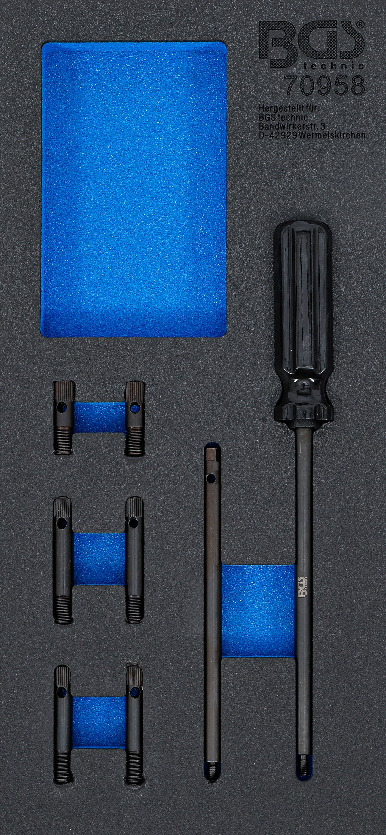 Værkstedsvognsindsats 1/3: Sæt med justeringsværktøj til topstykkepakning | til VAG