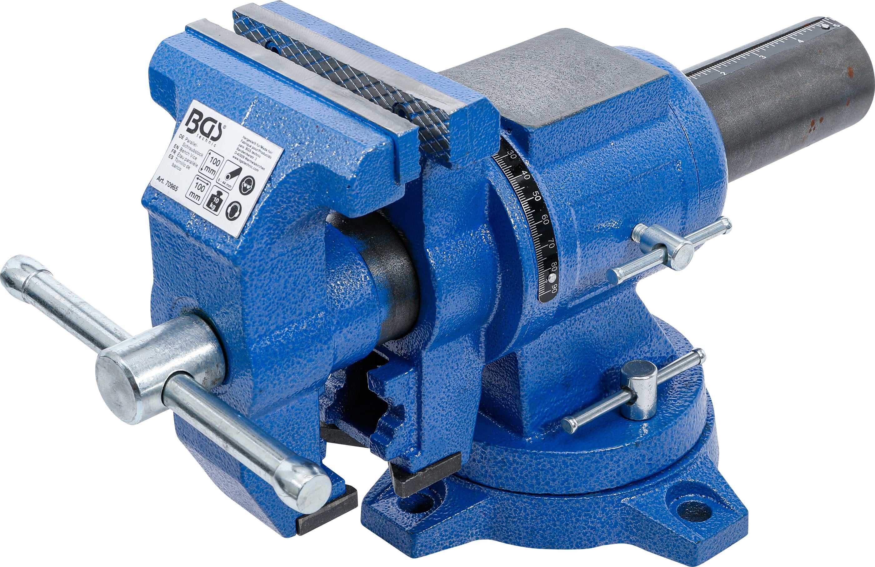 Parallel skruestik | 100 mm spændekæber | 360° roterbar