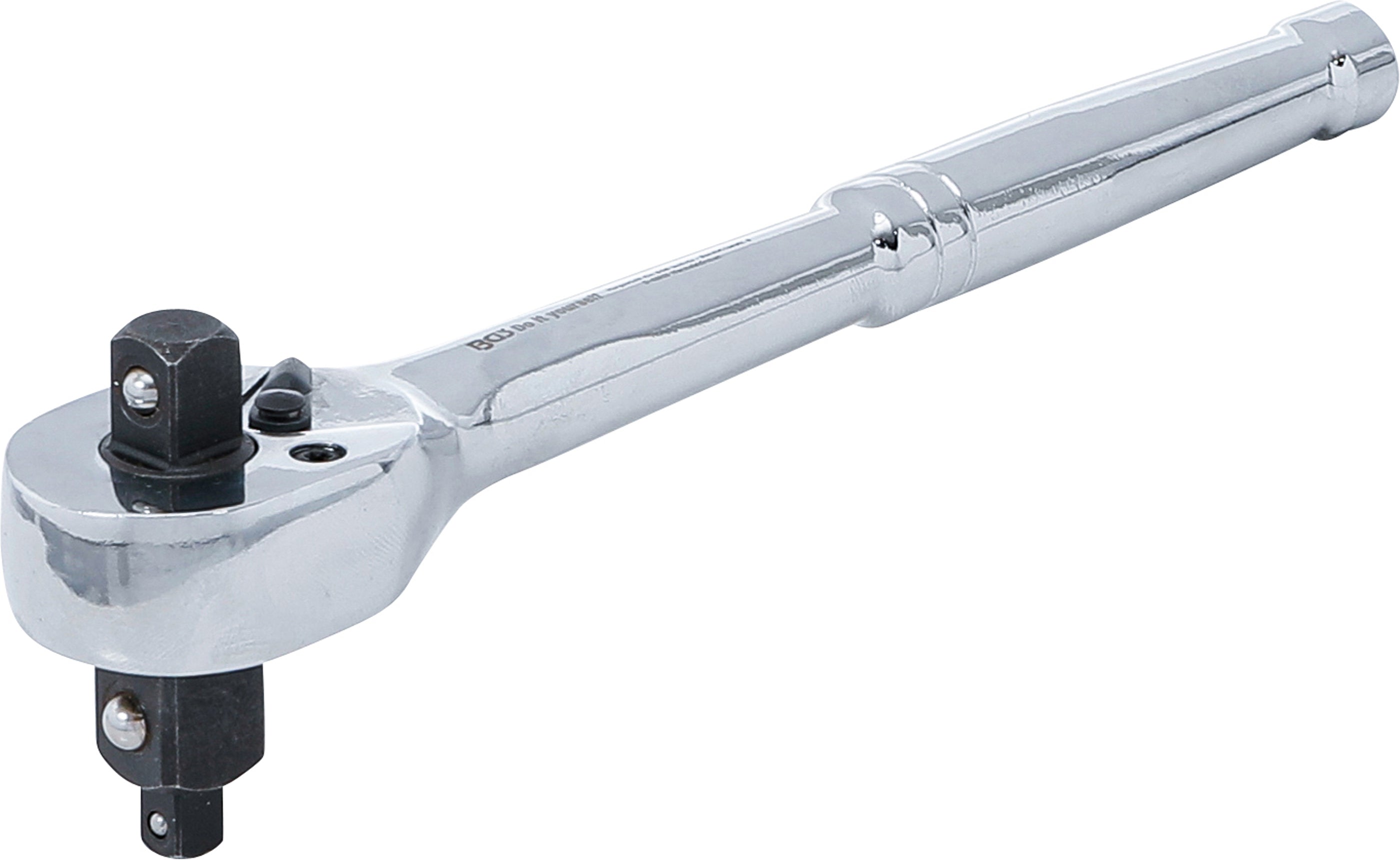 Justerbart skraldehåndtag | Massivt stål | Fintandet | 3-i-1 | 6,3 mm (1/4") / 10 mm (3/8") / 12,5 mm (1/2")