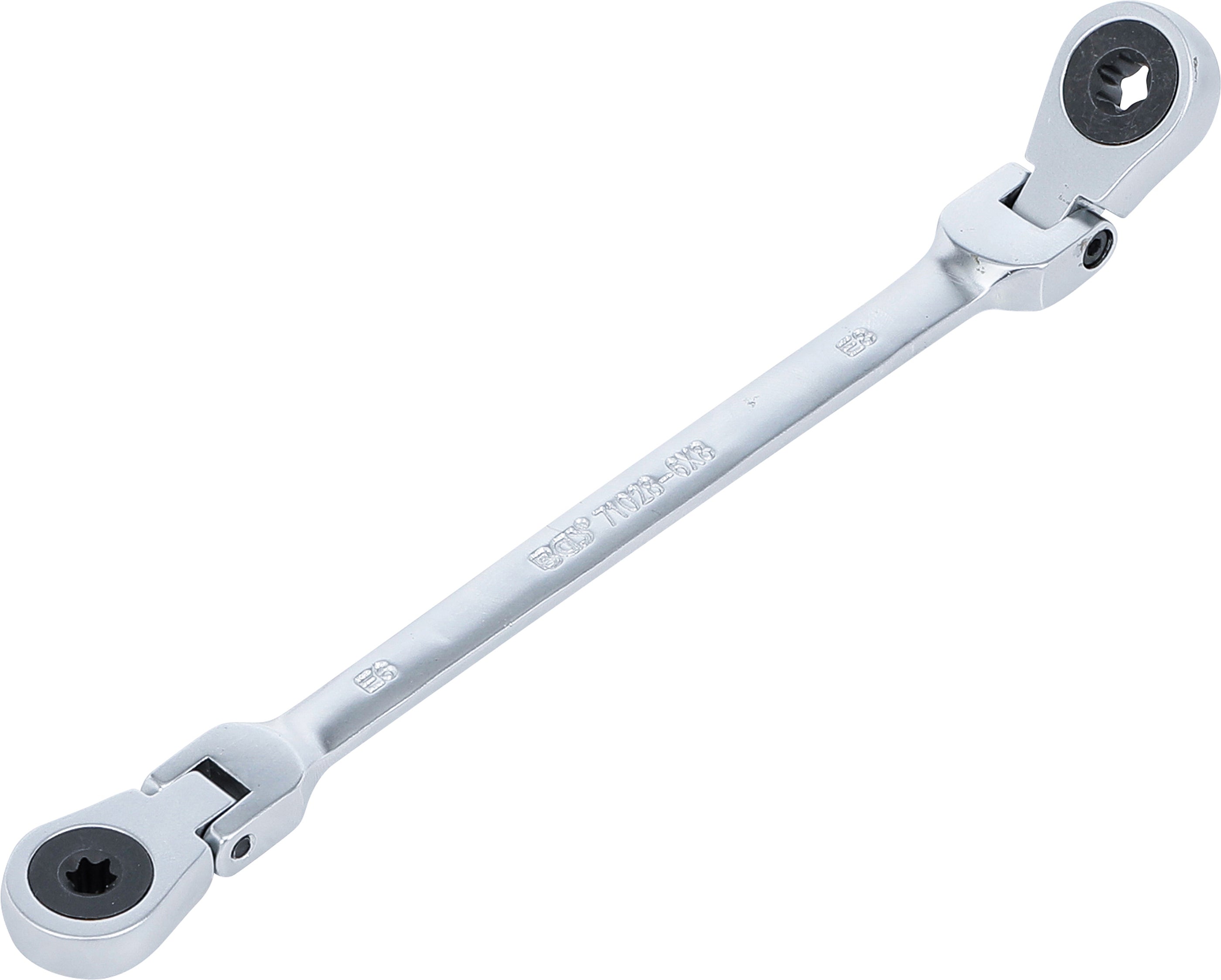 Dobbelt skralderingnøgle | vinklet | Med E-profilringe | E6 x E8