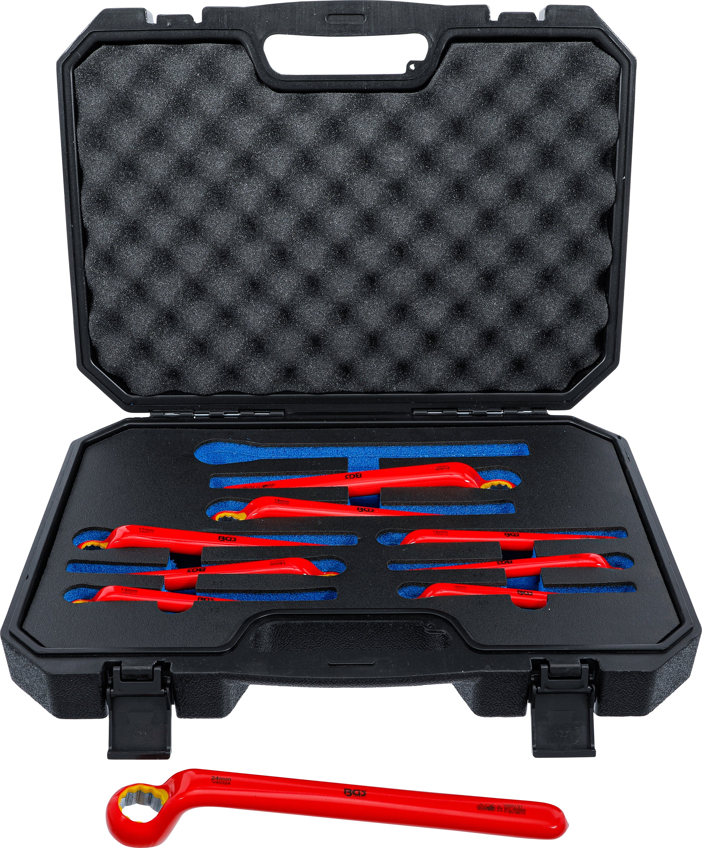 VDE ringnøglesæt | Dybbukket | 10-24 mm | 9 dele