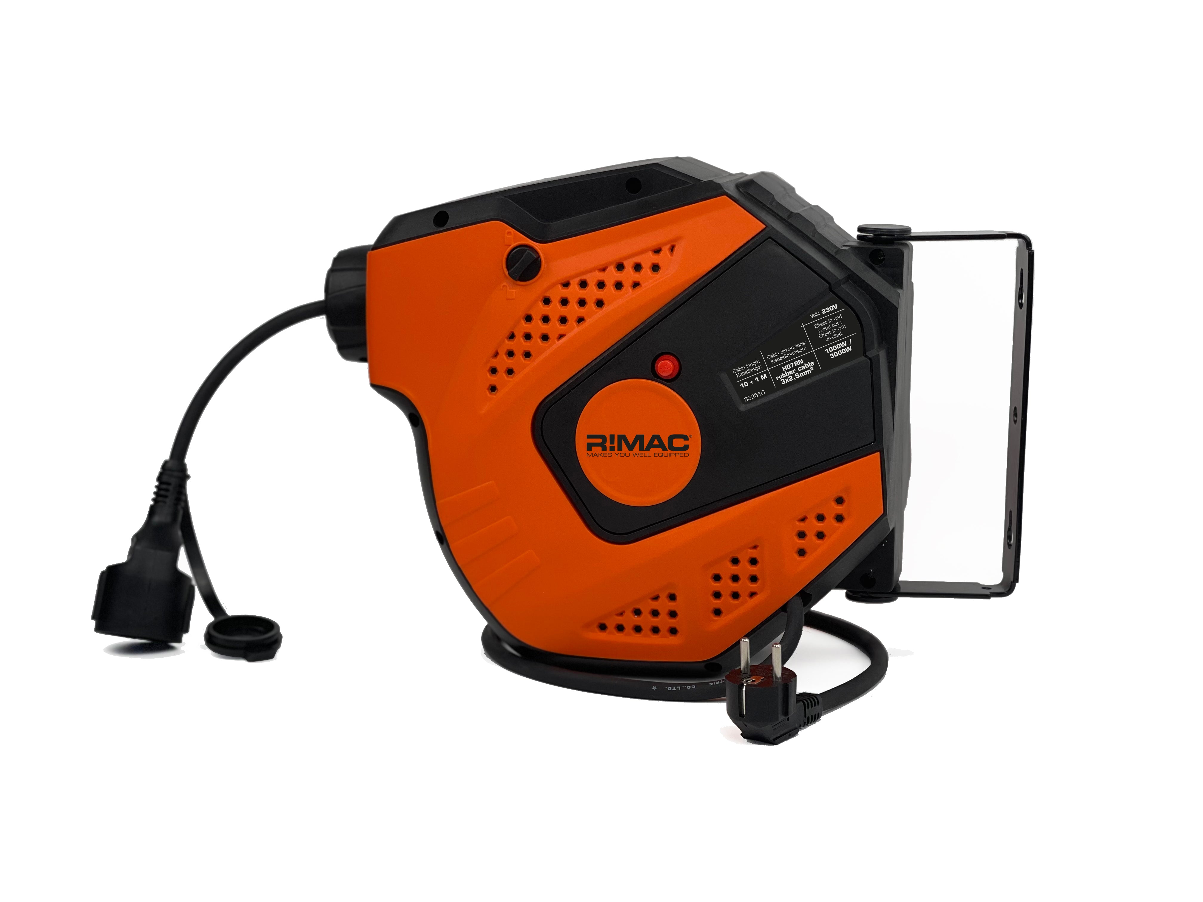 R!MAC Elektrisk kabeltromle 230V 2,5mm² - 10m